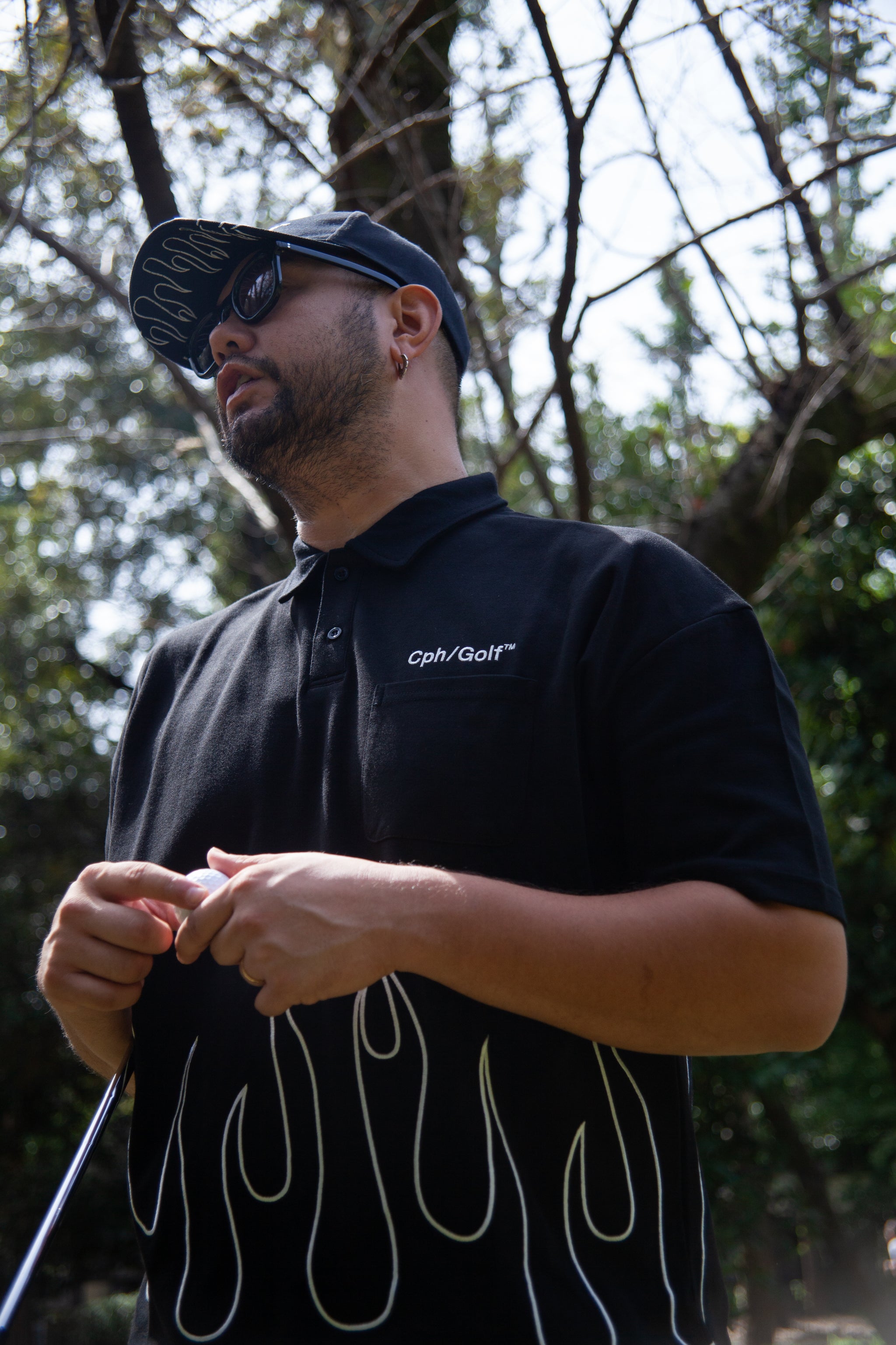 FIRE SS POLO BLACK – Cph/Golf™︎