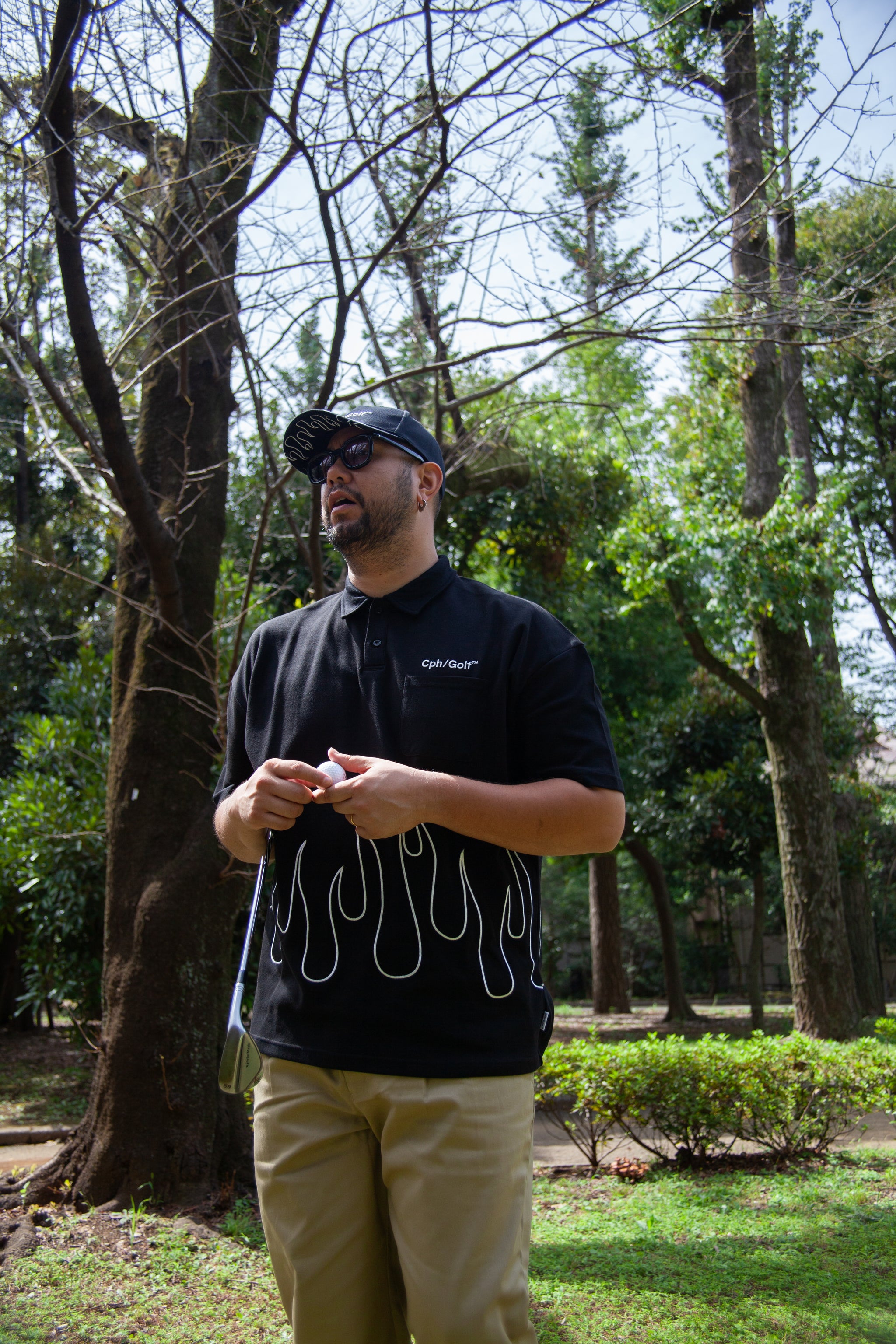FIRE SS POLO BLACK – Cph/Golf™︎
