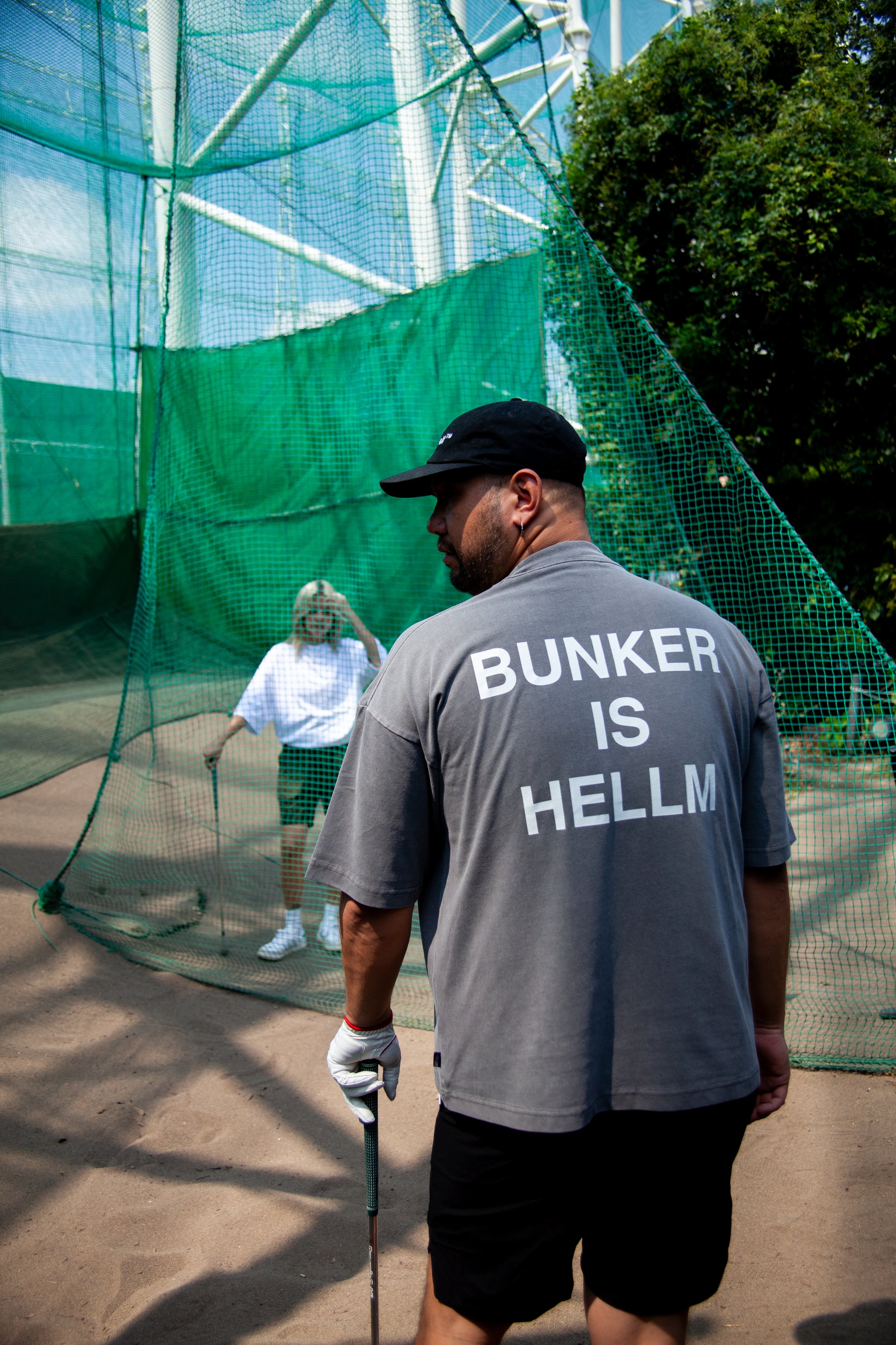SHELTECH × Cph Golf #BUNKER IS HELLM MOCK NECK TEE C.GRAY