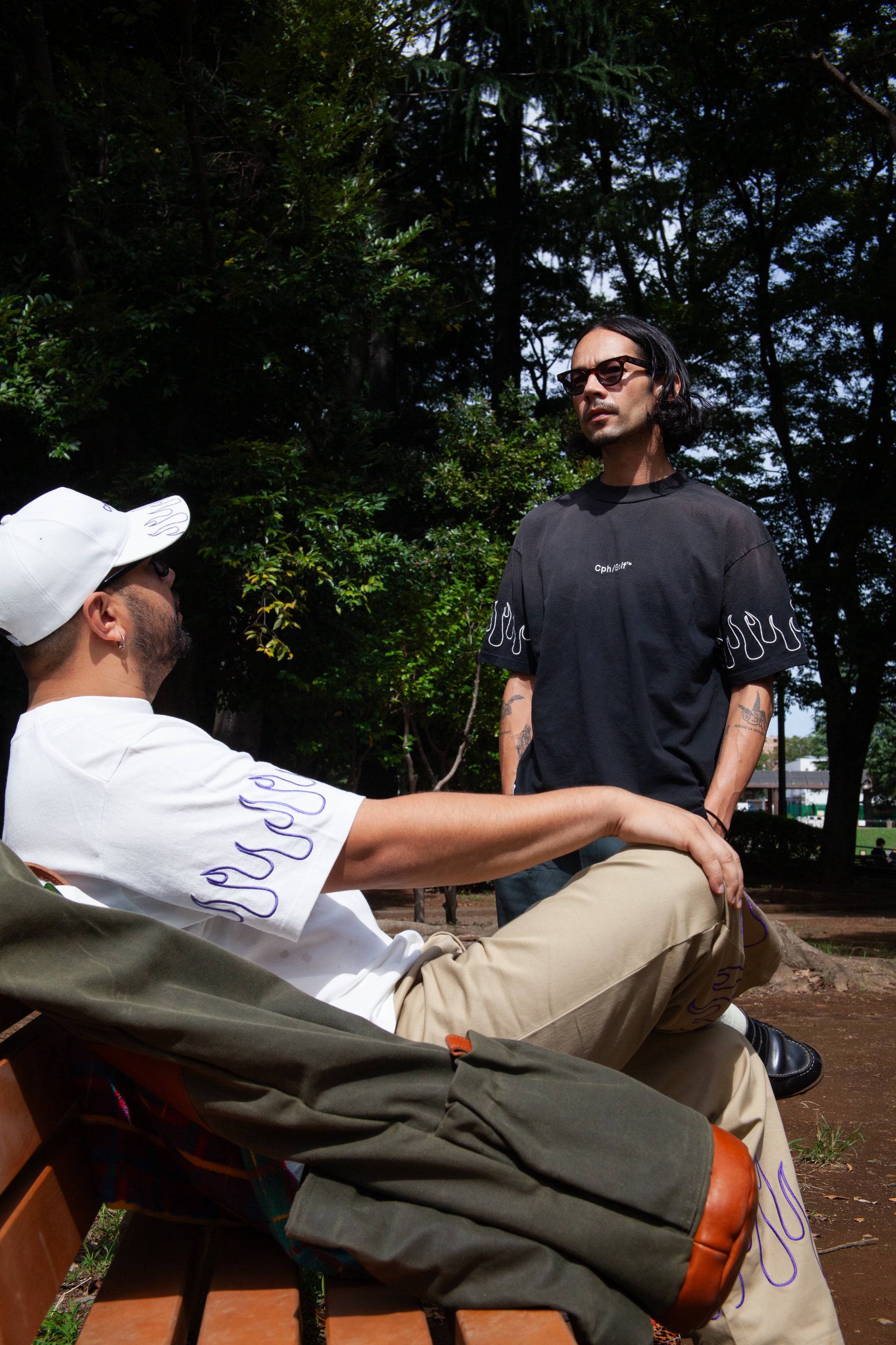 FIRE SLEEVE SS MOCK NECK TEE WHITE – Cph/Golf™︎