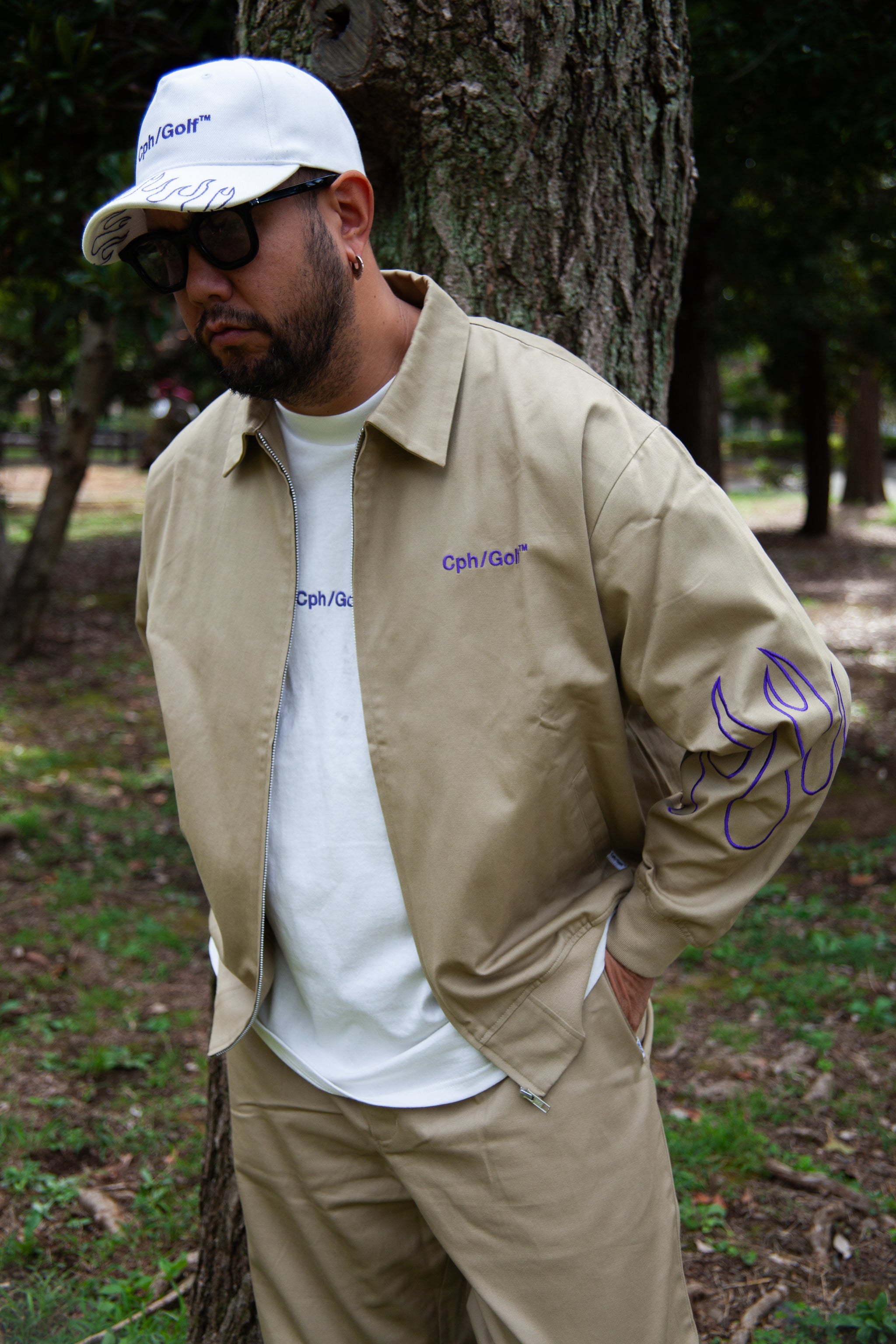 FIRE SLEEVE SS MOCK NECK TEE WHITE – Cph/Golf™︎