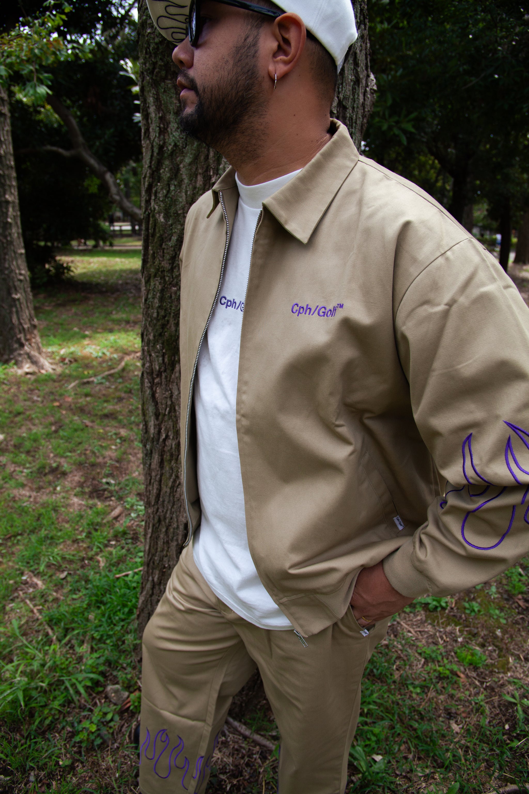 Cph Golf TRACK BLOUSON Lサイズ 新品未使用！ FIRE SLEEVE COTTON TRACK BLOUSON BEIGE – Cph/Golf™︎