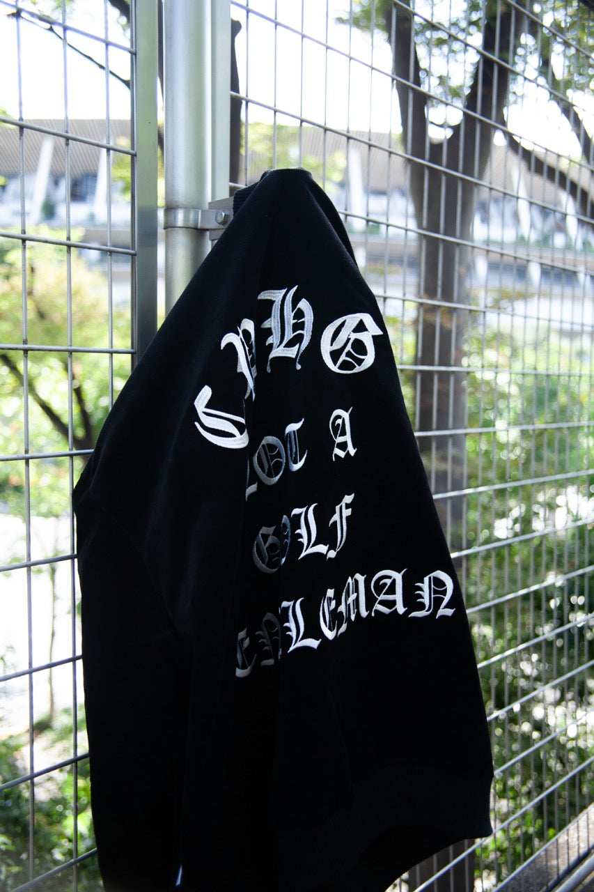 プロフィール必読　99%is アウター OLD ENGLISH LOGO STADIUM JACKET BLACK – Cph/Golf™︎