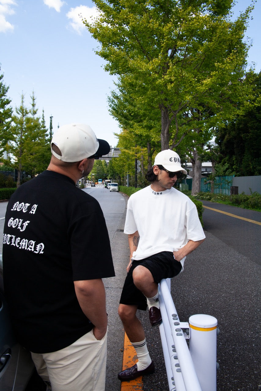 OLD ENGLISH LOGO SS MOCK NECK TEE BLACK – Cph/Golf™︎