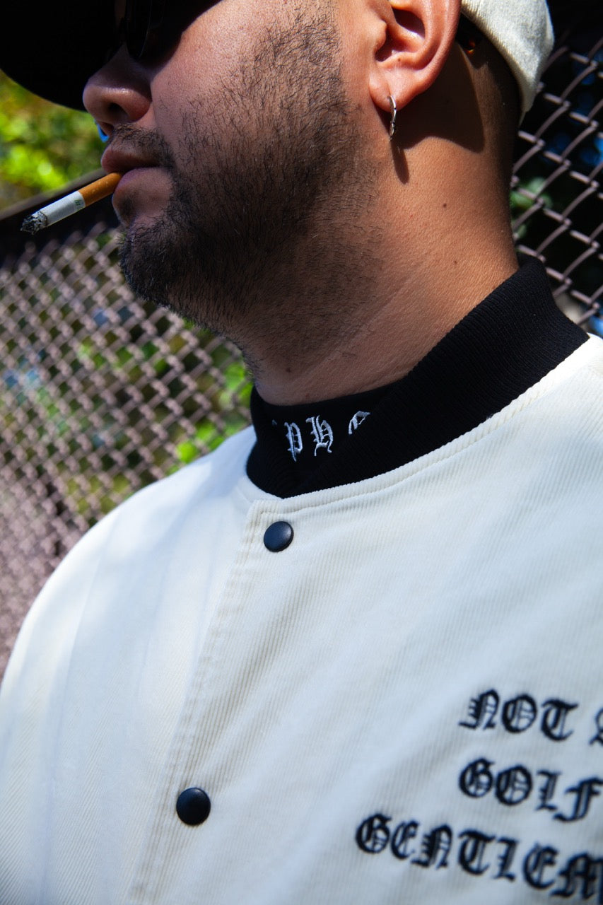 OLD ENGLISH LOGO SS MOCK NECK TEE BLACK – Cph/Golf™︎