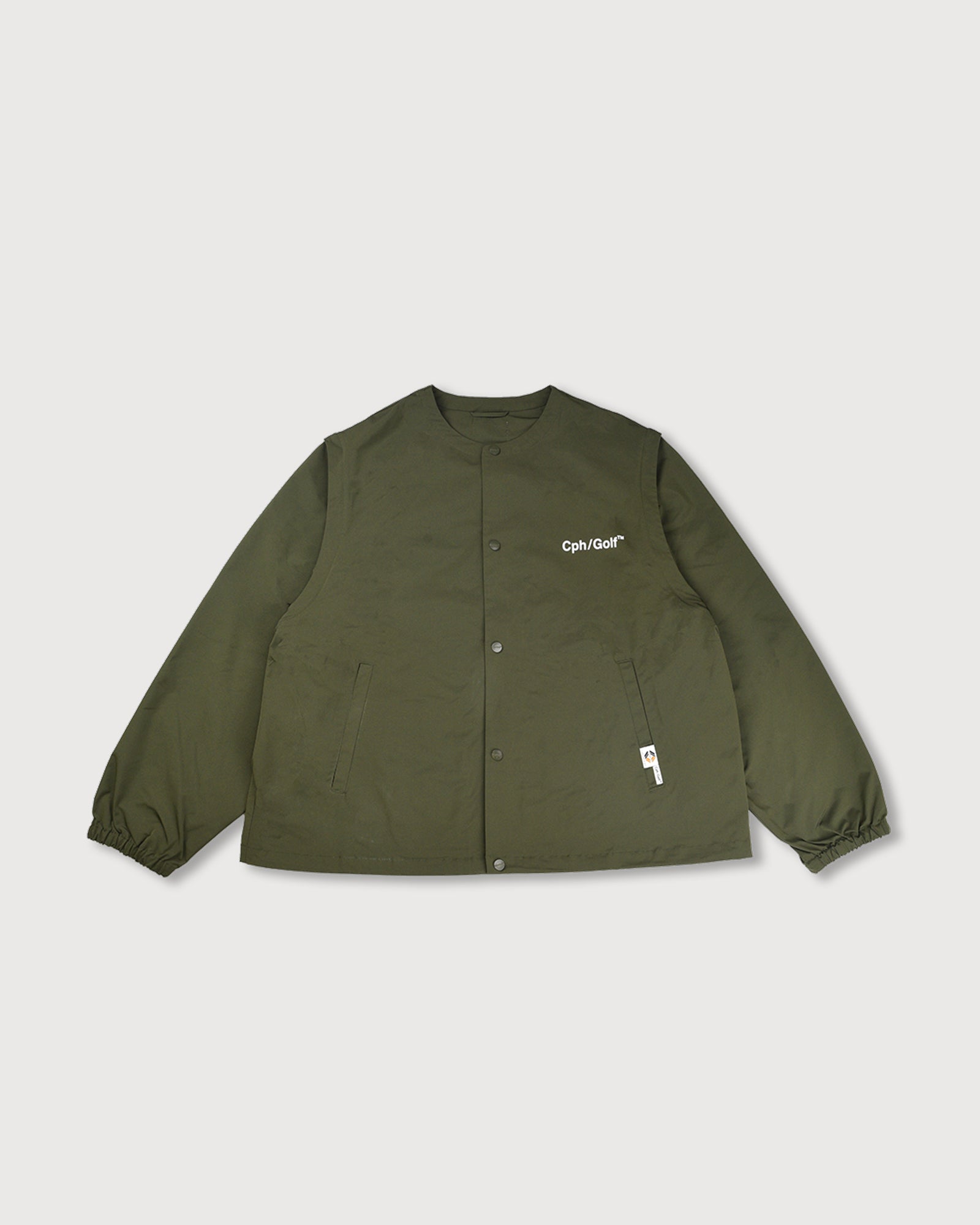 AS2OV × Cph/Golf™ #DETACHABLE VEST NO COLLAR JACKET - KHAKI