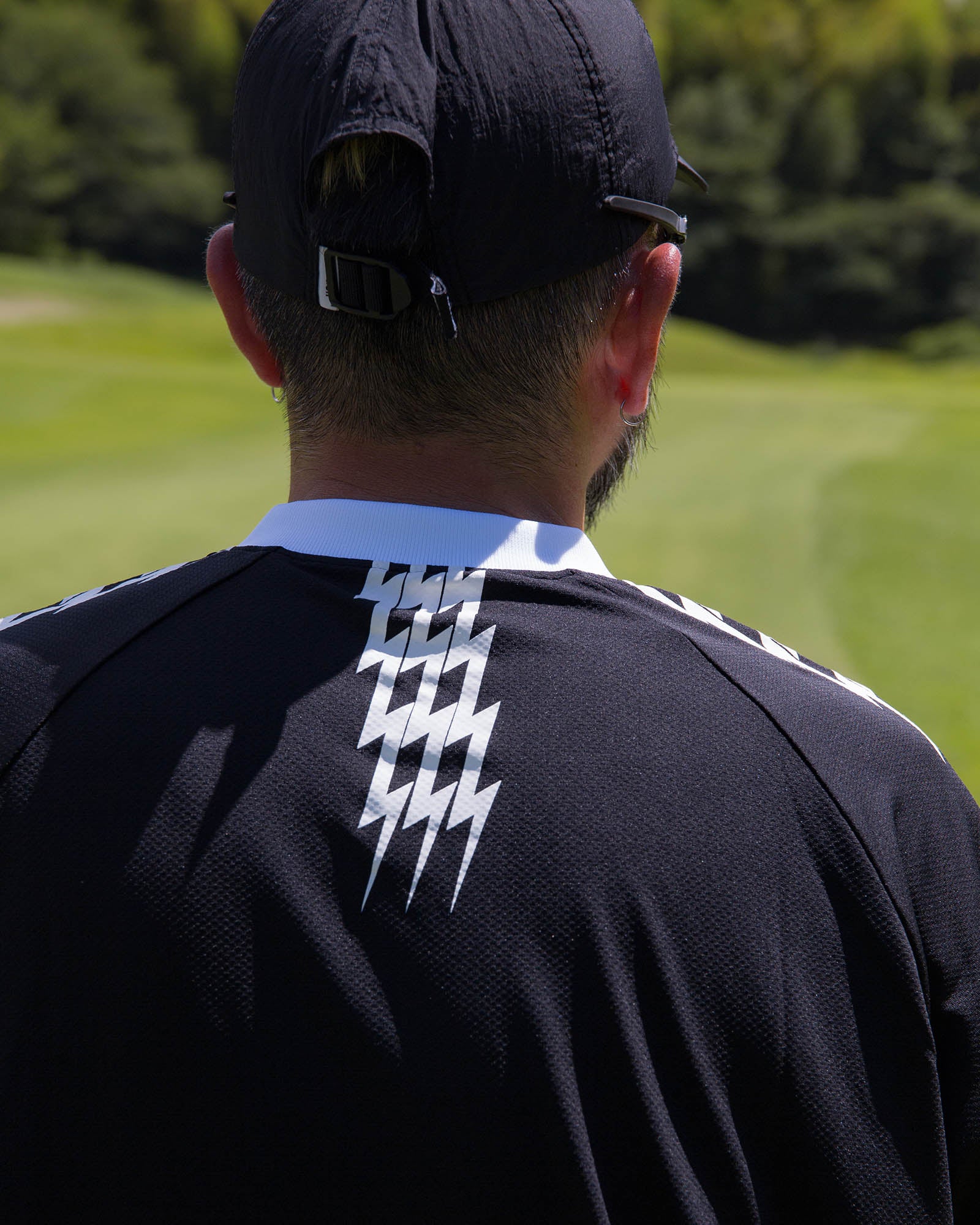 THUNDER STRIPES HENRY POLO - BLACK - – Cph/Golf™︎
