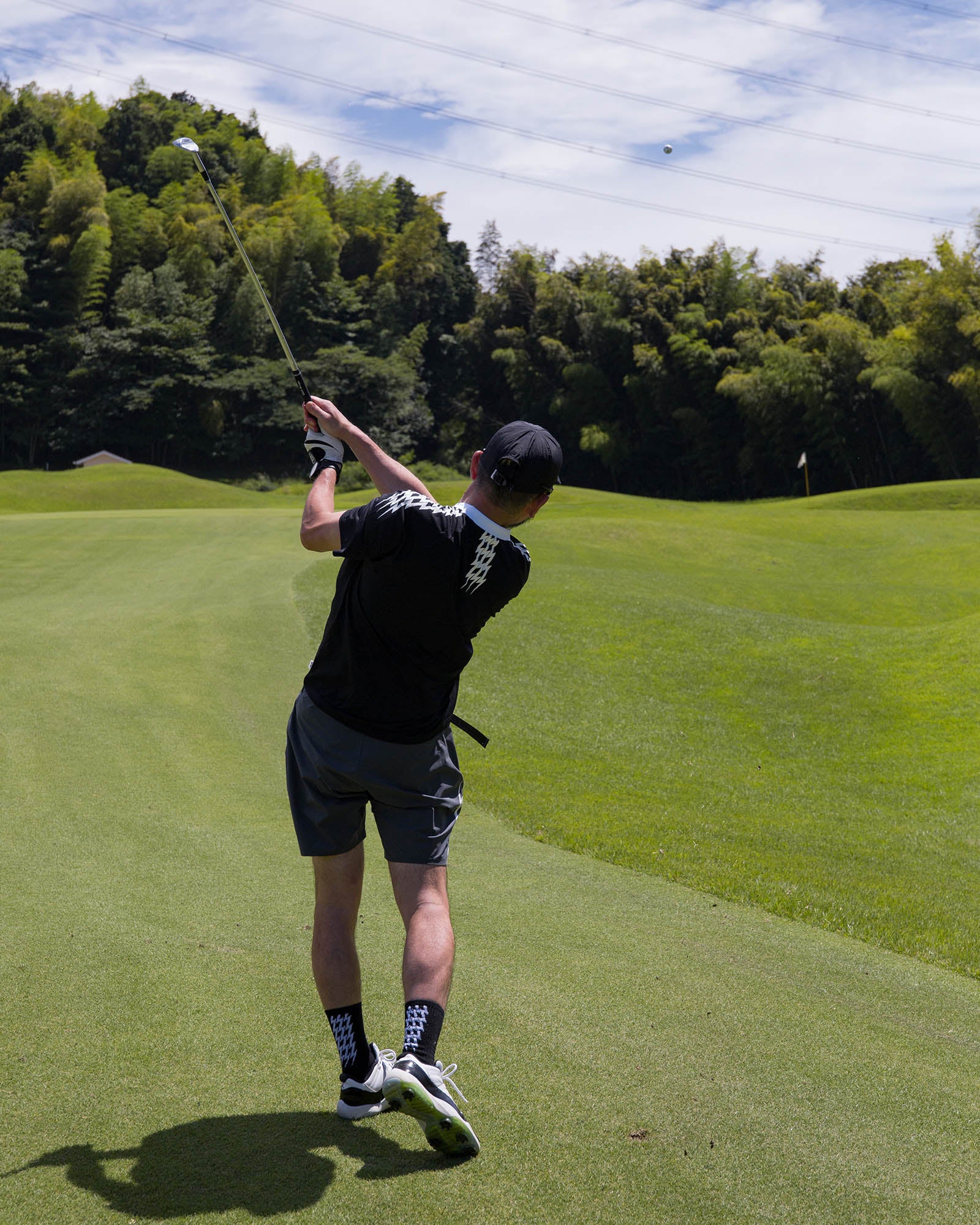 THUNDER STRIPES HENRY POLO - BLACK - – Cph/Golf™︎