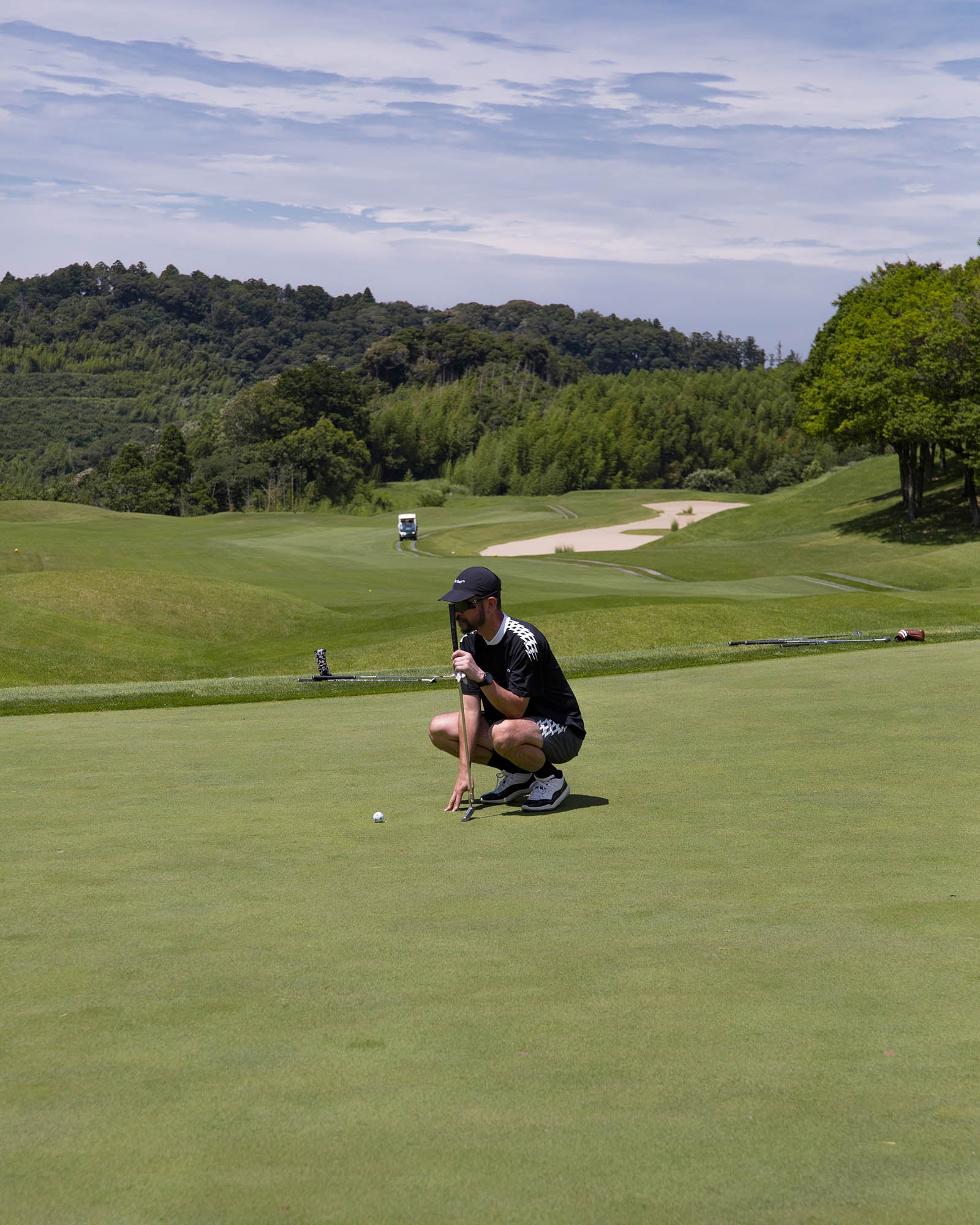 THUNDER STRIPES HENRY POLO - BLACK - – Cph/Golf™︎