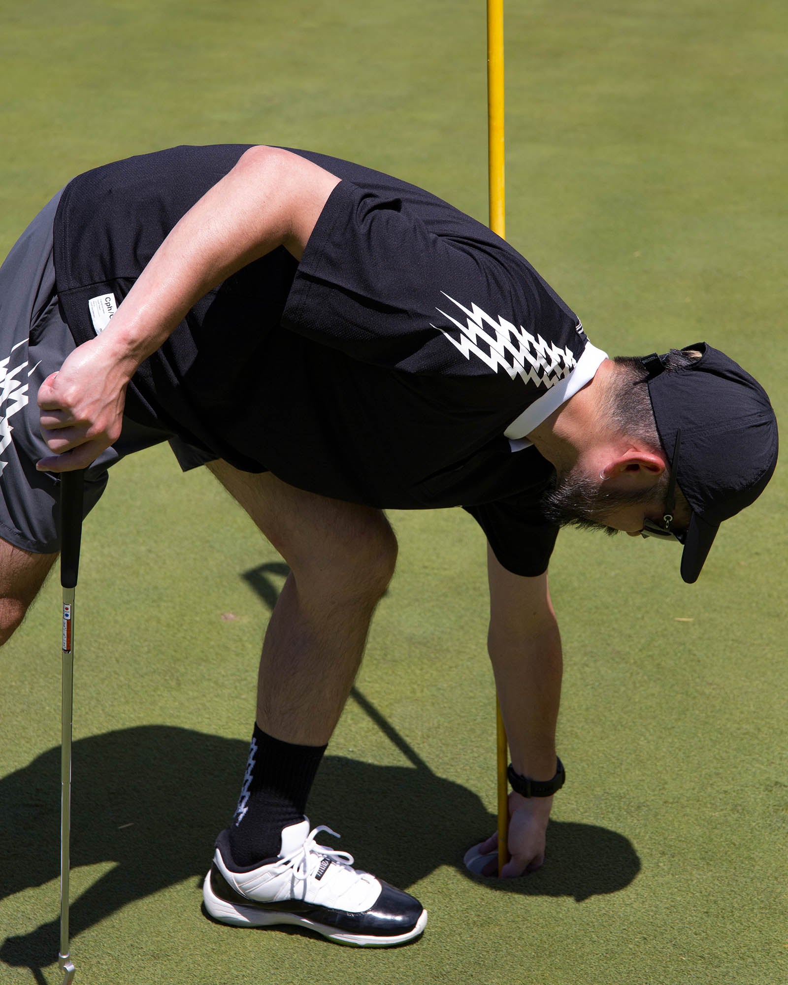 THUNDER STRIPES HENRY POLO - BLACK - – Cph/Golf™︎