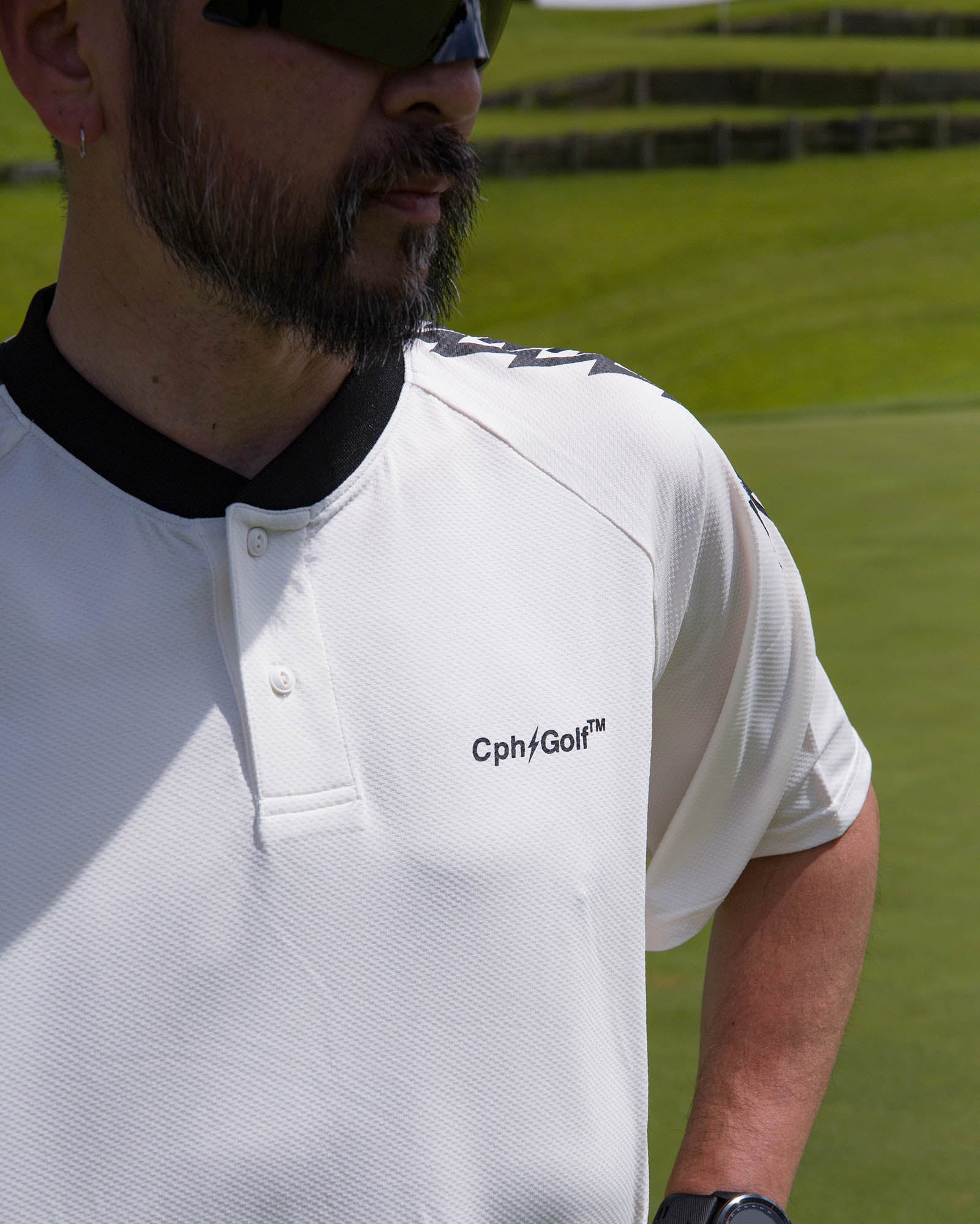 THUNDER STRIPES HENRY POLO - WHITE - – Cph/Golf™︎