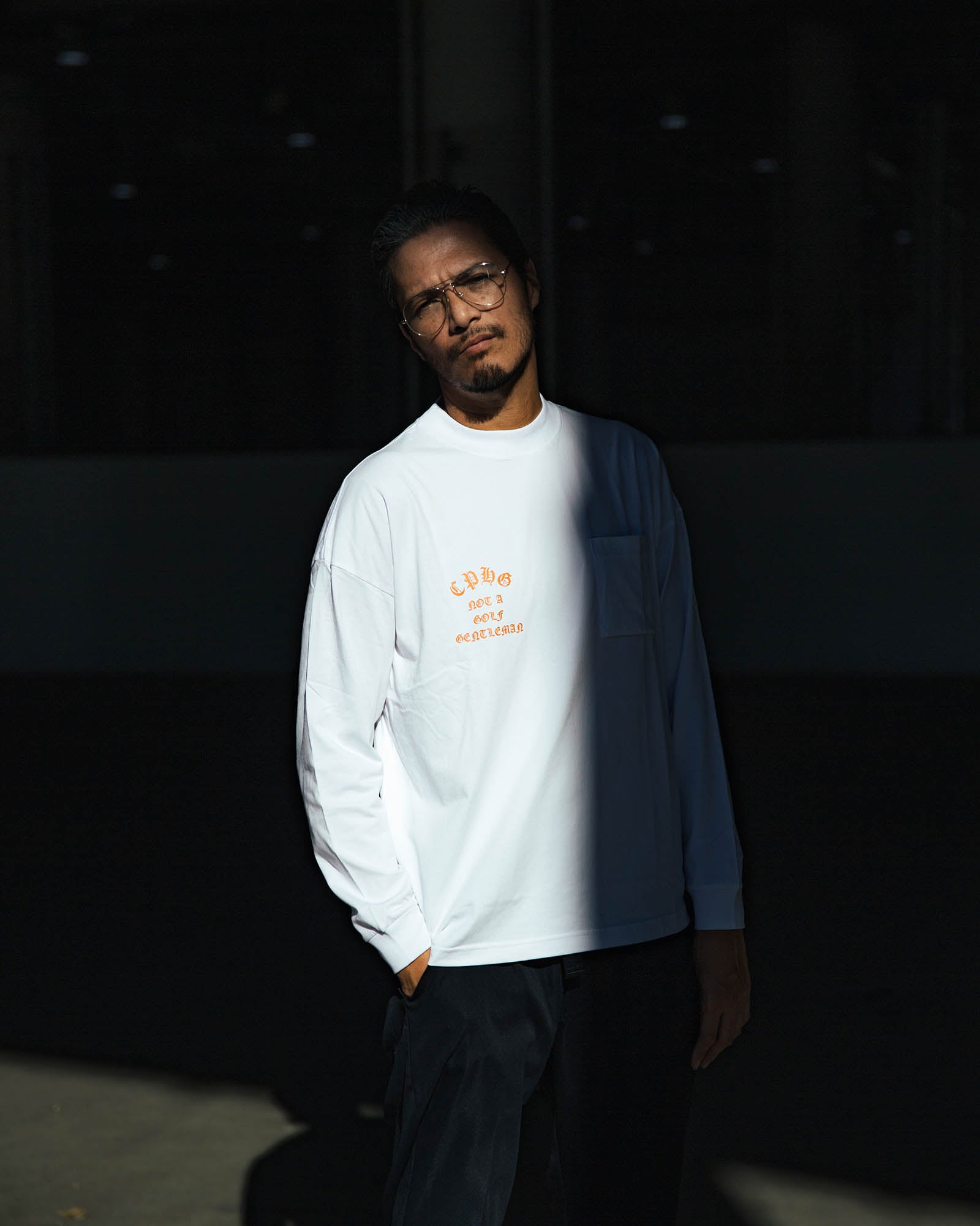 SHELTECH® × Cph/Golf™ #OLD ENGLISH LOGO L/S MOCK NECK TEE – Cph