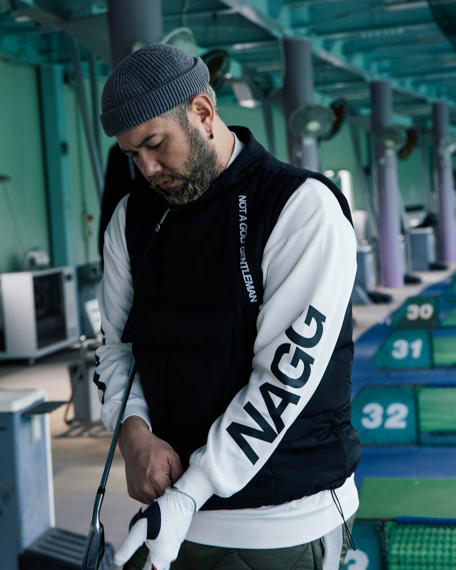 メンズウェア Cph/Golf NAGG DIAGONAL ZIPPUFFER VEST NAGG DIAGONAL ZIP PUFFER VEST - BLACK - – Cph/Golf™︎