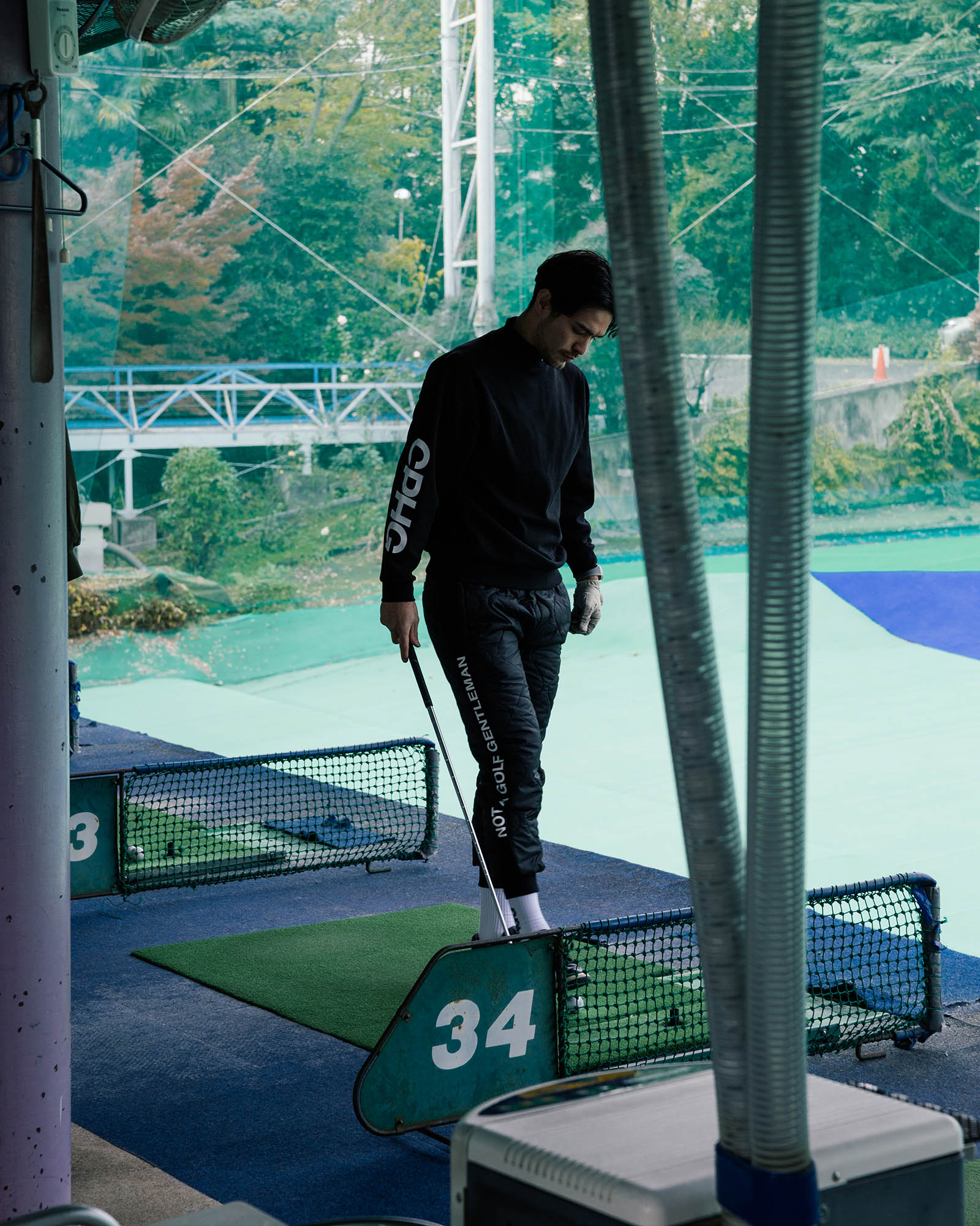 FRONT QUILTED ADJUSTABLE PANTS - BLACK - – Cph/Golf™︎