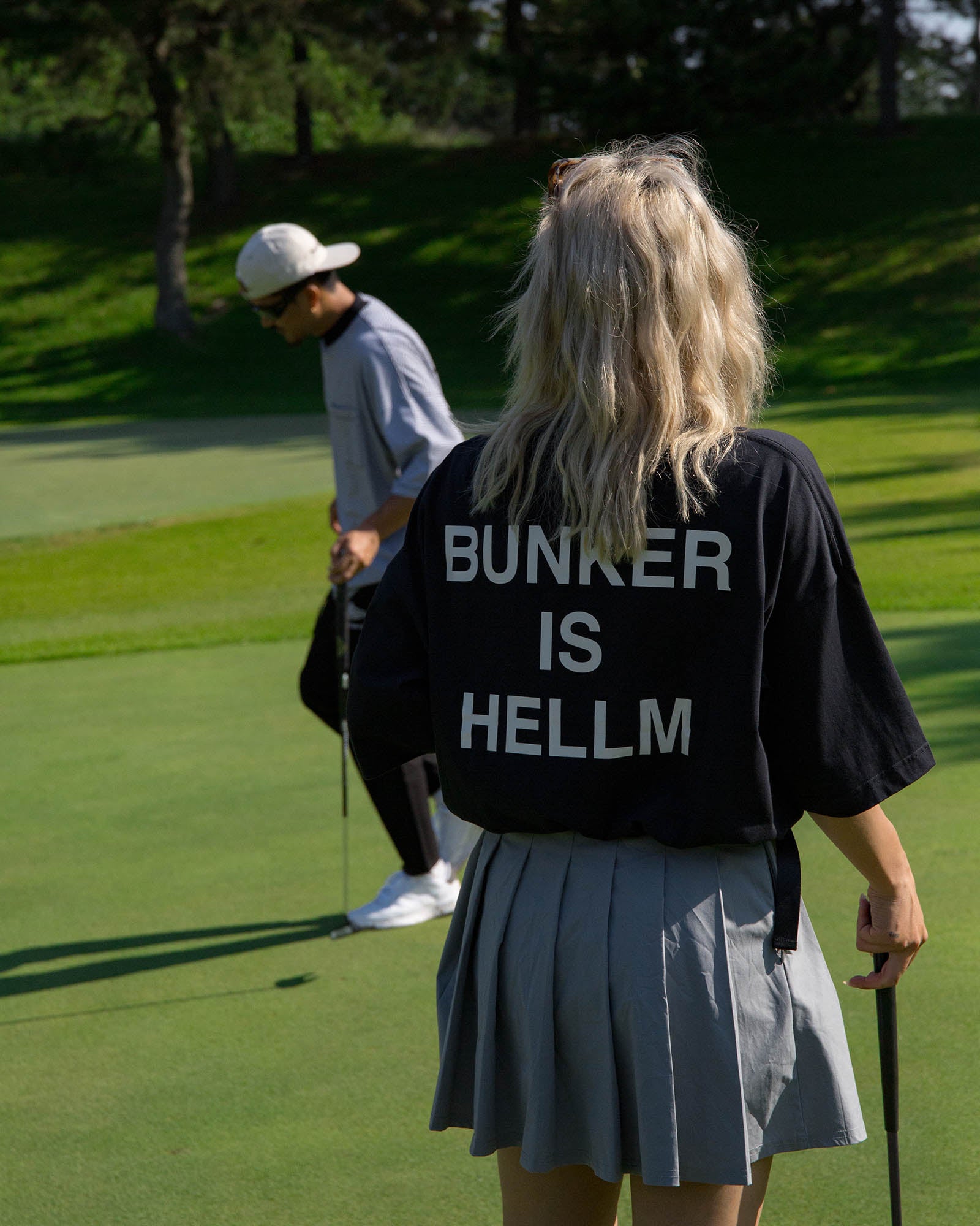 SHELTECH® × Cph/Golf™ #BUNKER MOCK NECK S/S TEE - GRAY