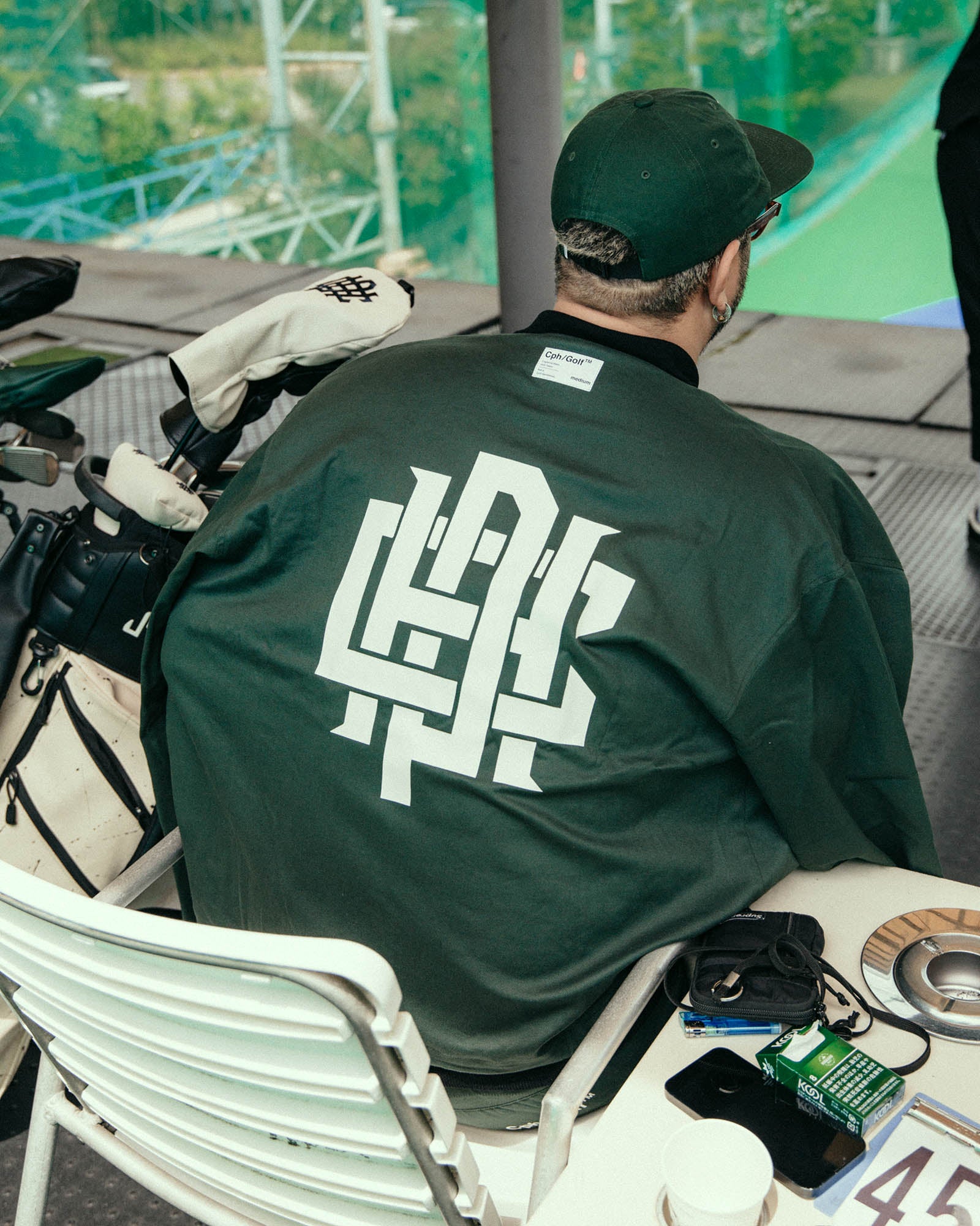 OVERLAP LOGO NO COLLAR JACKET - GREEN - – Cph/Golf™︎