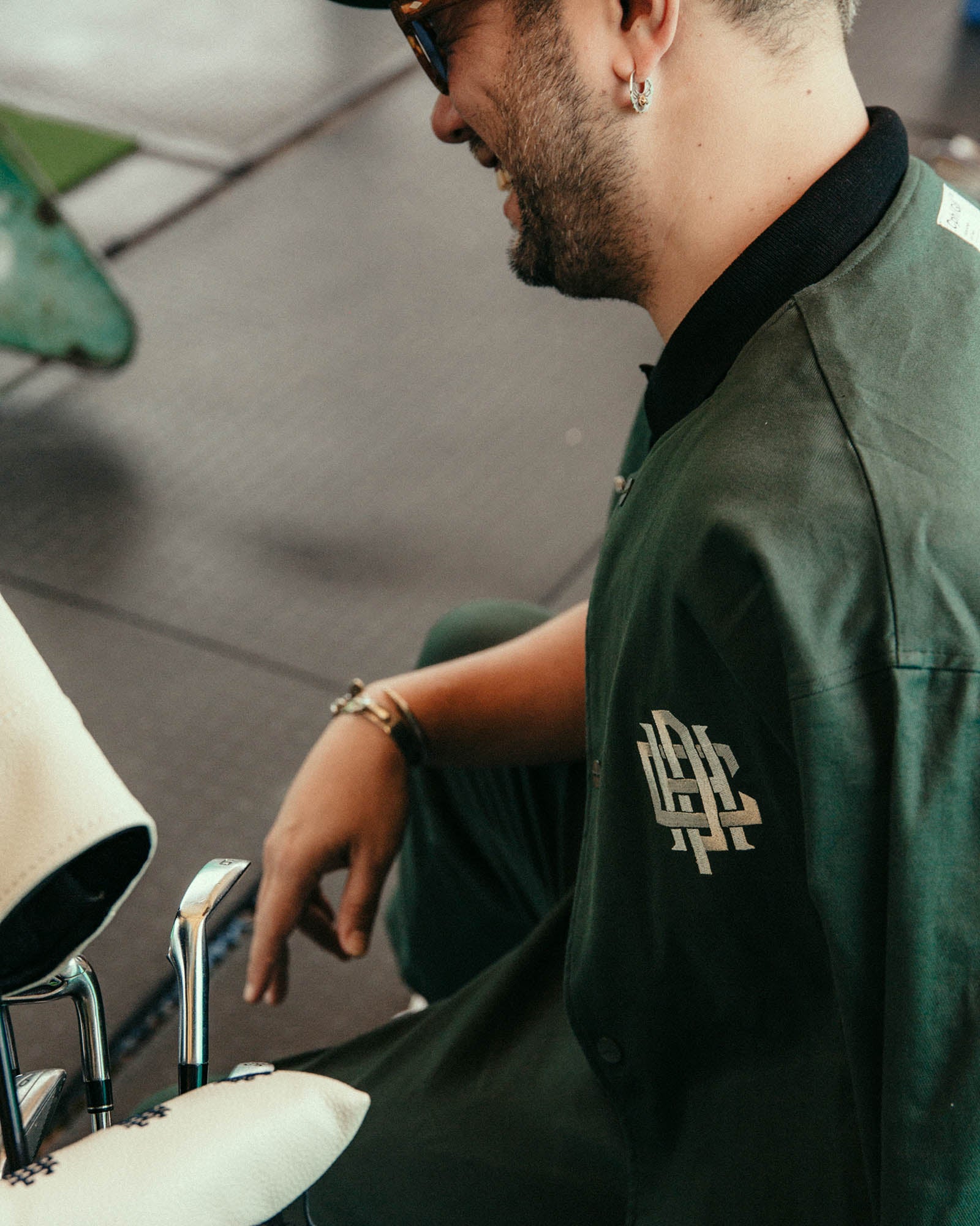 OVERLAP LOGO NO COLLAR JACKET - GREEN - – Cph/Golf™︎