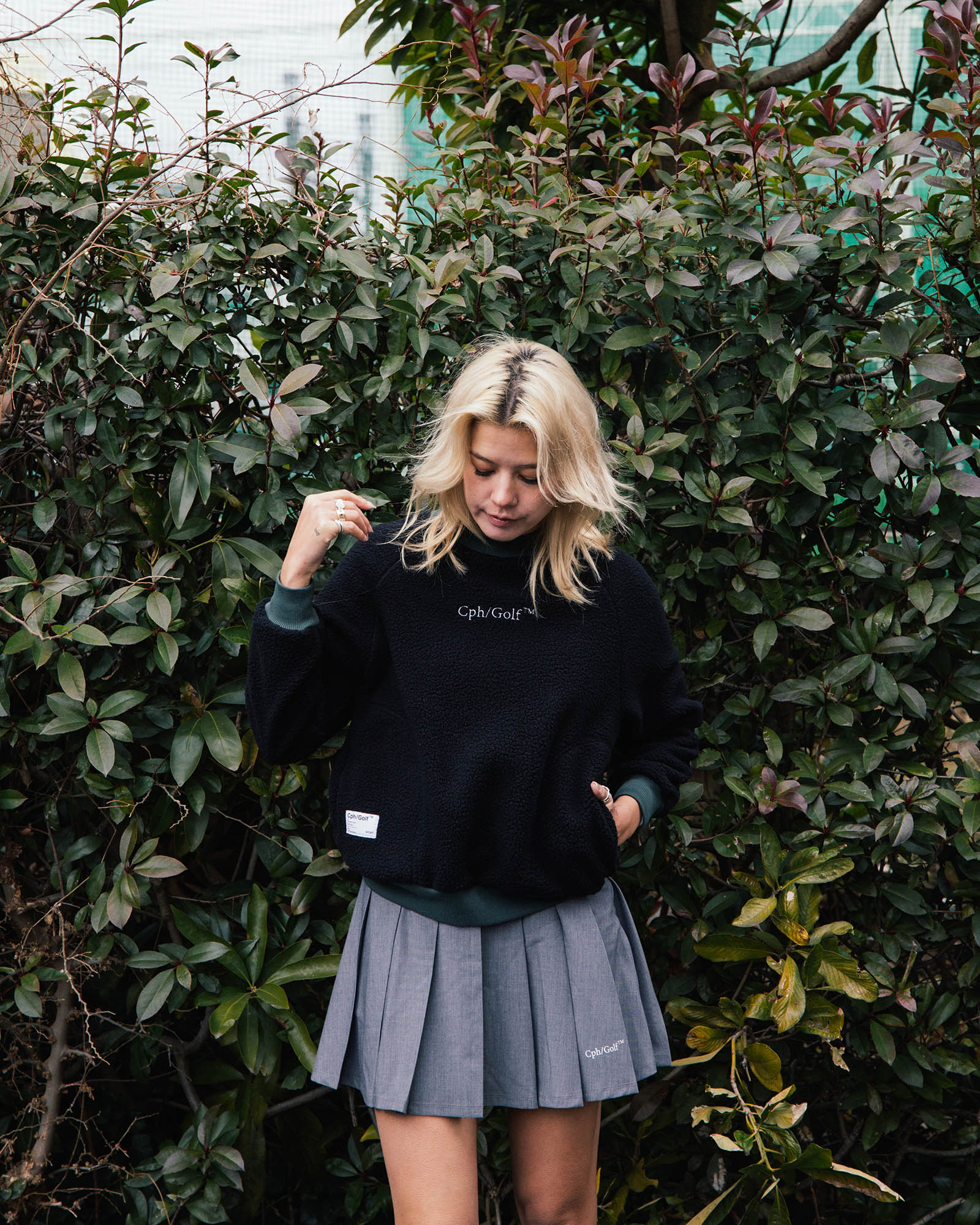 WOMENS】#BI COLOR MOCK NECK PULLOVER - BLACK - – Cph/Golf™︎