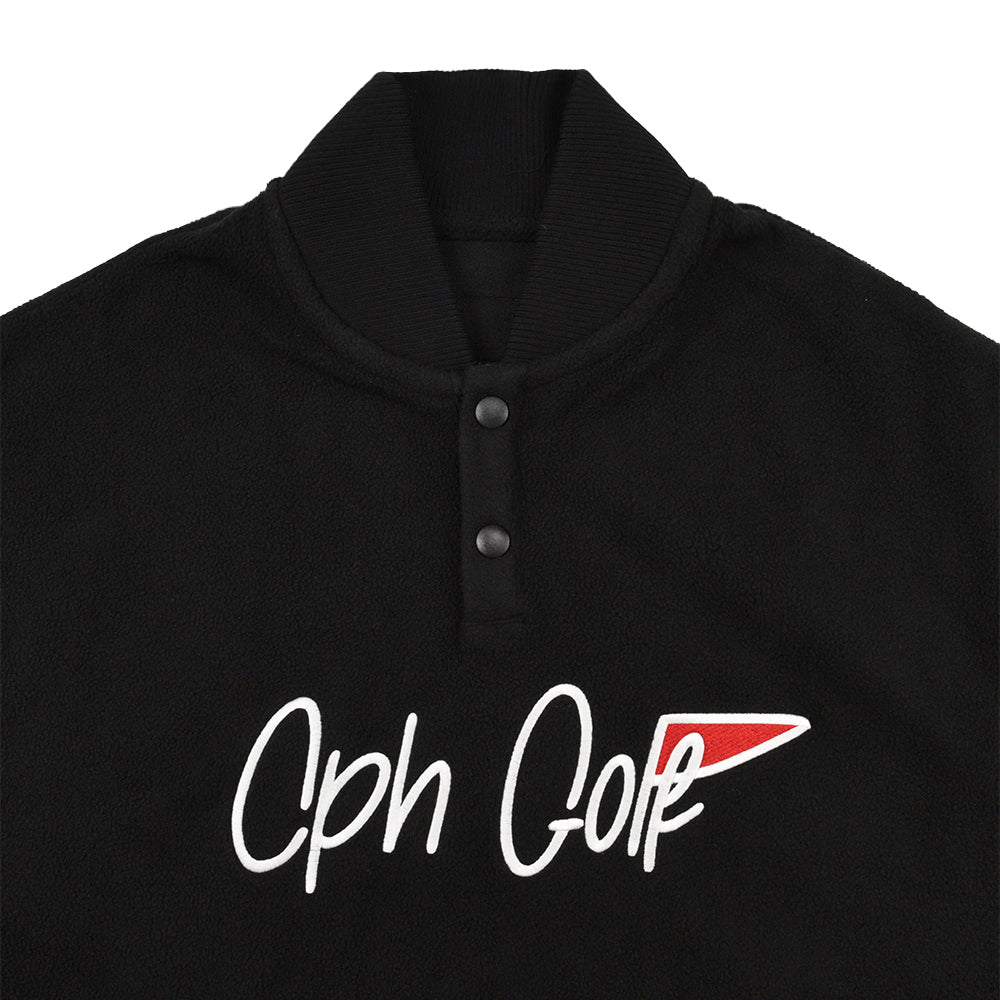 FLAG LOGO MICRO FLEECE PULLOVER BLACK – Cph/Golf™︎
