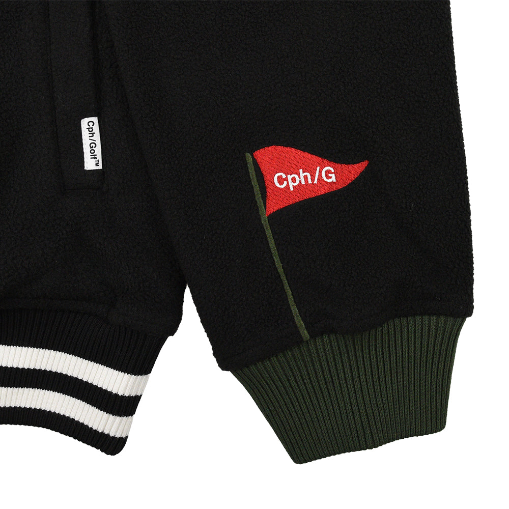 FLAG LOGO MICRO FLEECE PULLOVER BLACK – Cph/Golf™︎