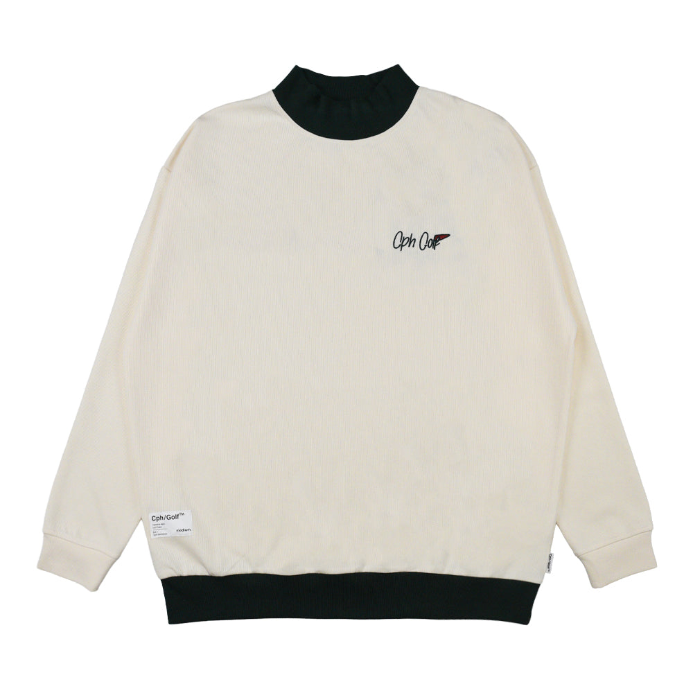 FLAG LOGO LS MOCK NECK TEE WHITE – Cph/Golf™︎