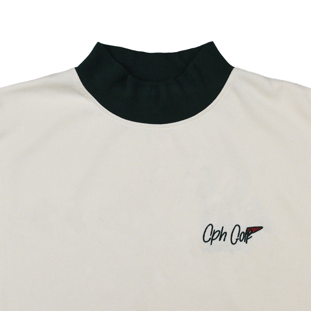 FLAG LOGO LS MOCK NECK TEE WHITE – Cph/Golf™︎