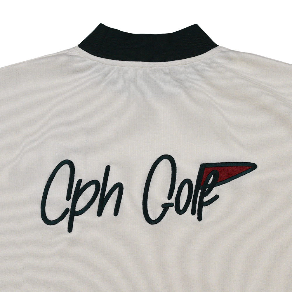 FLAG LOGO LS MOCK NECK TEE WHITE – Cph/Golf™︎