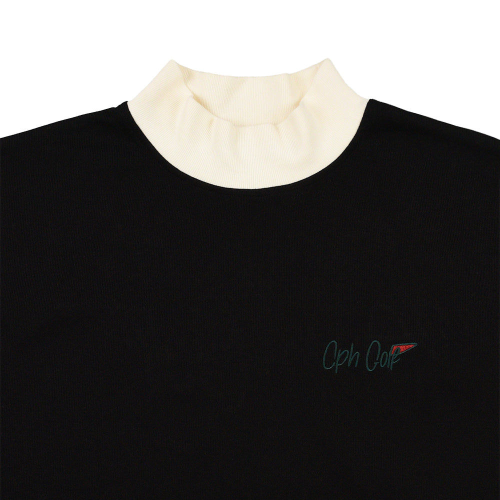 FLAG LOGO LS MOCK NECK TEE BLACK – Cph/Golf™︎