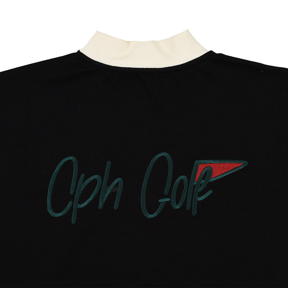 FLAG LOGO LS MOCK NECK TEE BLACK – Cph/Golf™︎