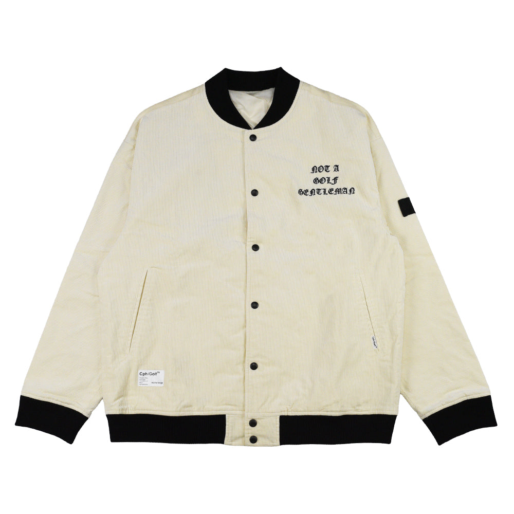 OLD ENGLISH LOGO STADIUM JACKET WHITE – Cph/Golf™︎