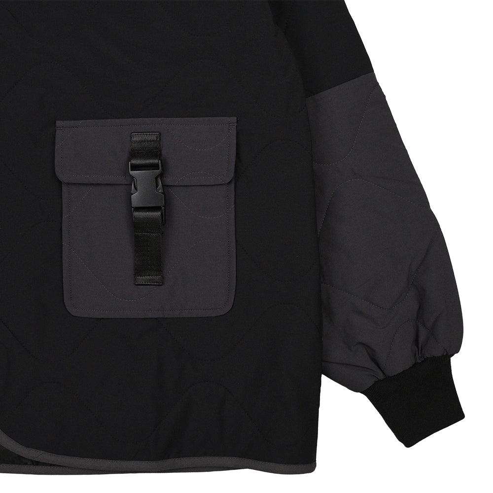 BICOLOR QUILTING NO COLLAR JACKET BLACK – Cph/Golf™︎