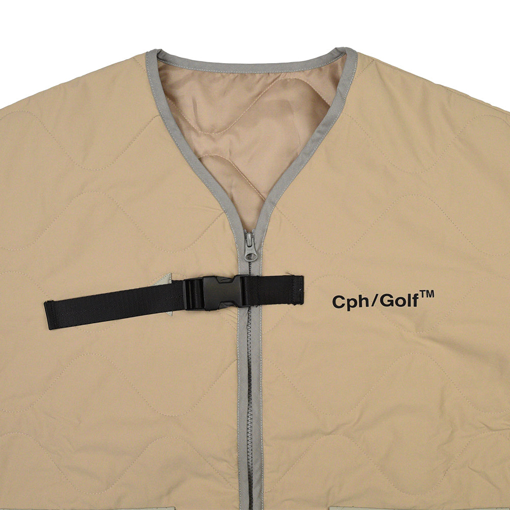 BICOLOR QUILTING NO COLLAR JACKET BEIGE – Cph/Golf™︎