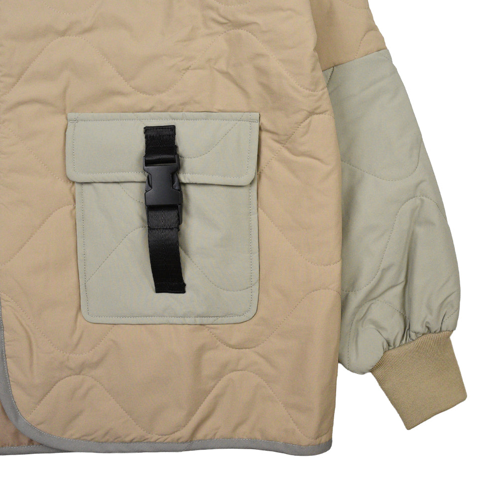 BICOLOR QUILTING NO COLLAR JACKET BEIGE – Cph/Golf™︎