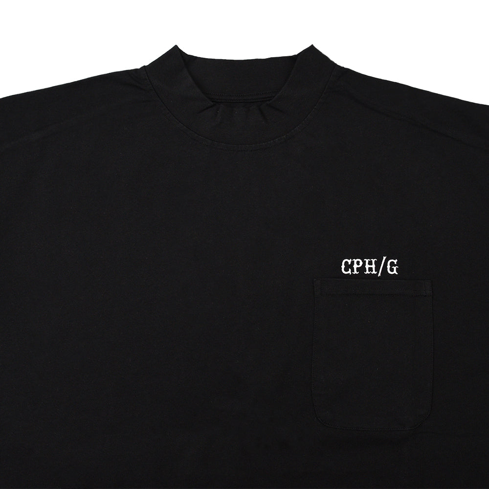 FRONT POCKET CLASSIC COTTON HALF MOCK NECK TEE BLACK – Cph/Golf™︎