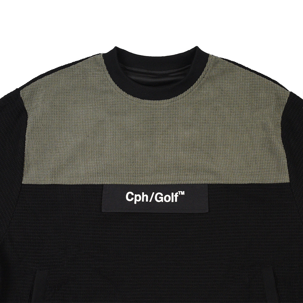 WAFFLE CORDUROY TRACK PULLOVER BLACK – Cph/Golf™︎