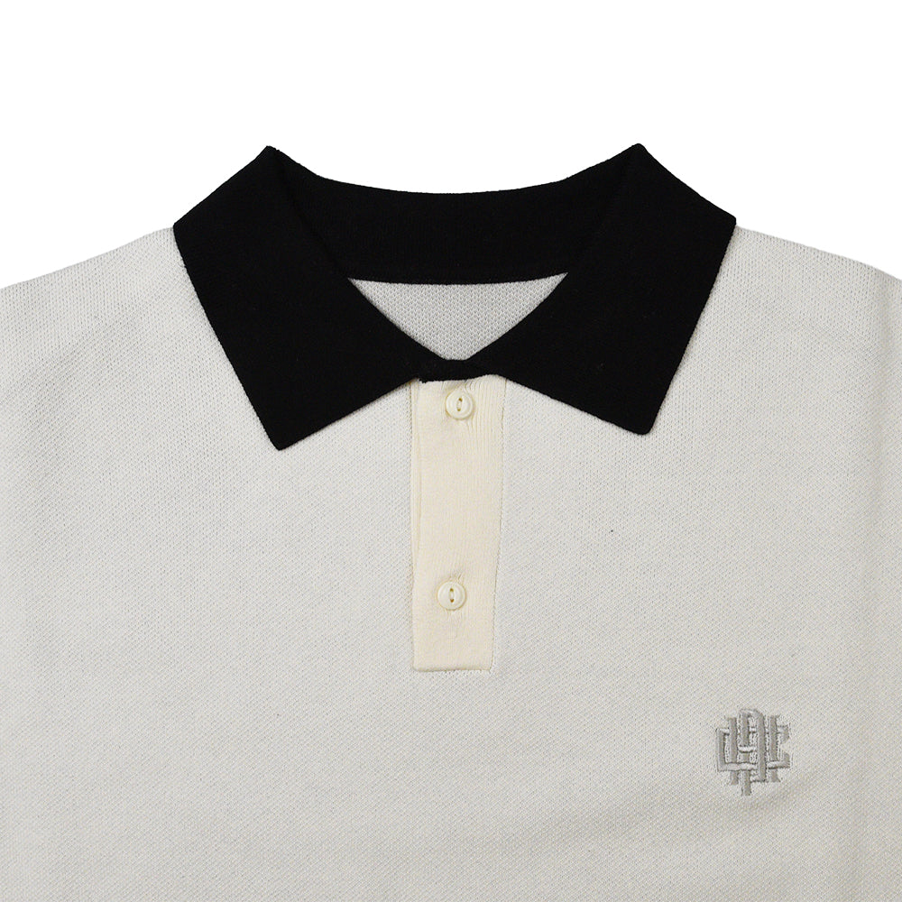 OVERLAP LOGO KNIT POLO WHITE – Cph/Golf™︎