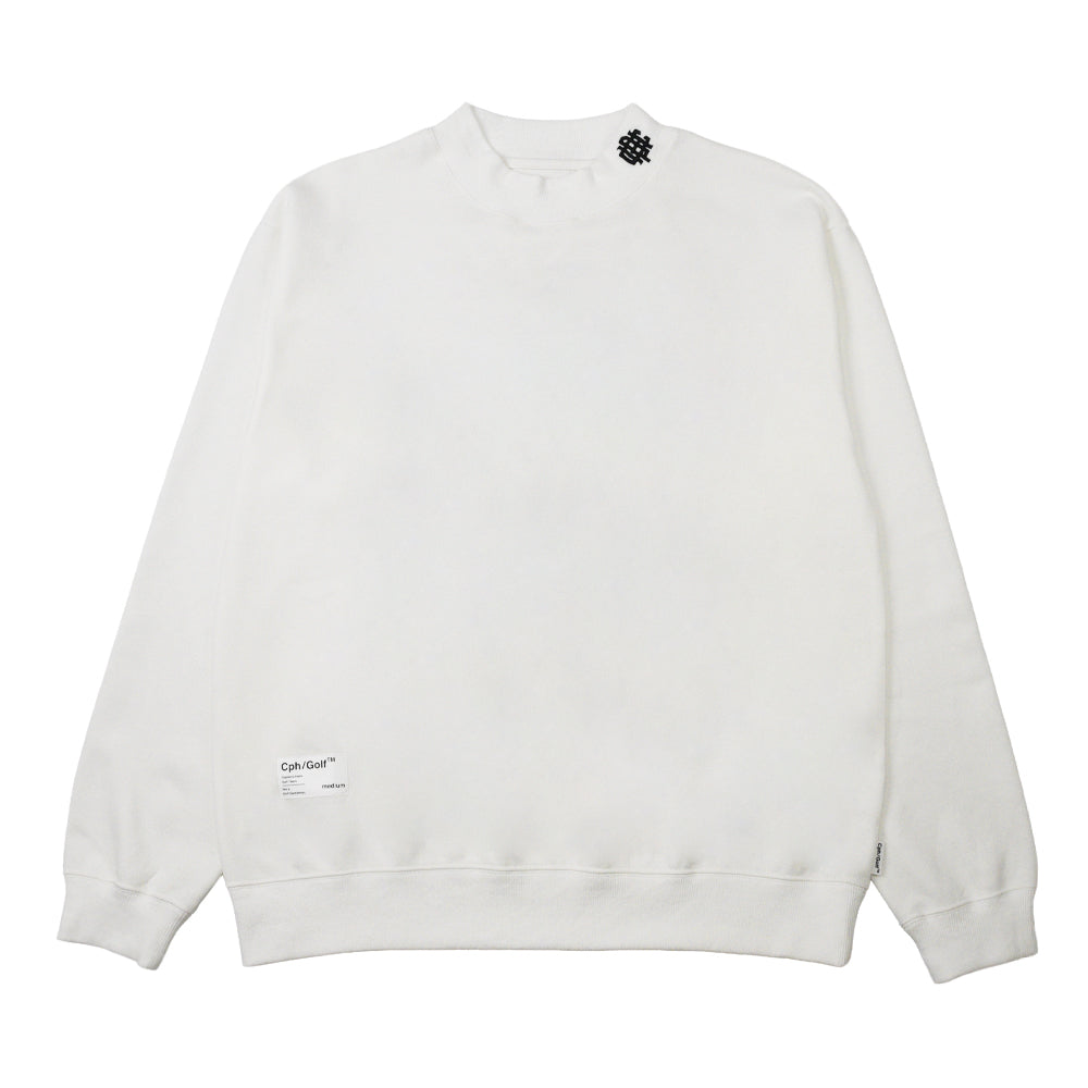 OVERLAP LOGO LS MOCK NECK TEE ホワイト OVERLAP LOGO LS MOCK NECK TEE WHITE – Cph/Golf™︎