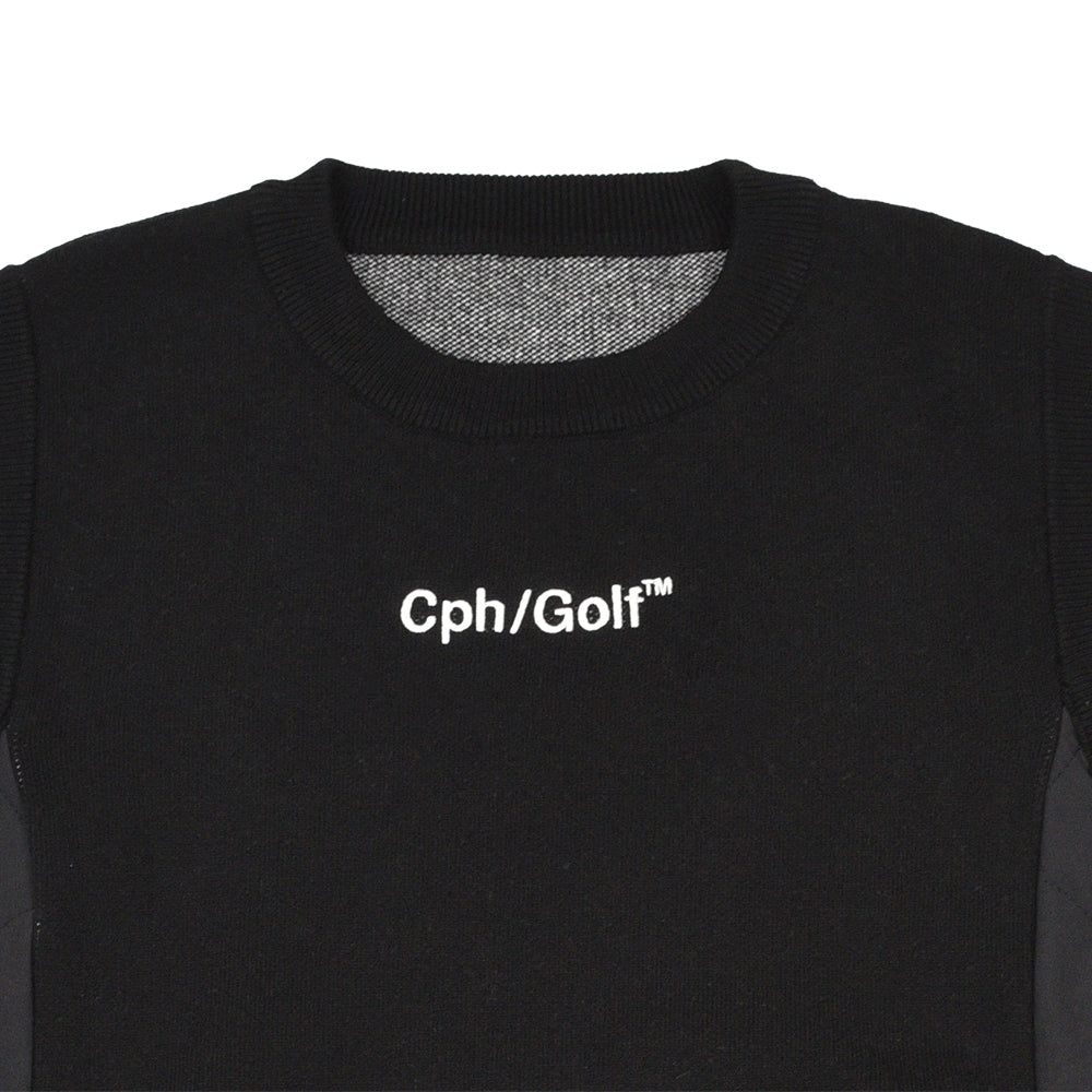 WOMEN]SIDE QUILT KNIT VEST BLACK – Cph/Golf™︎