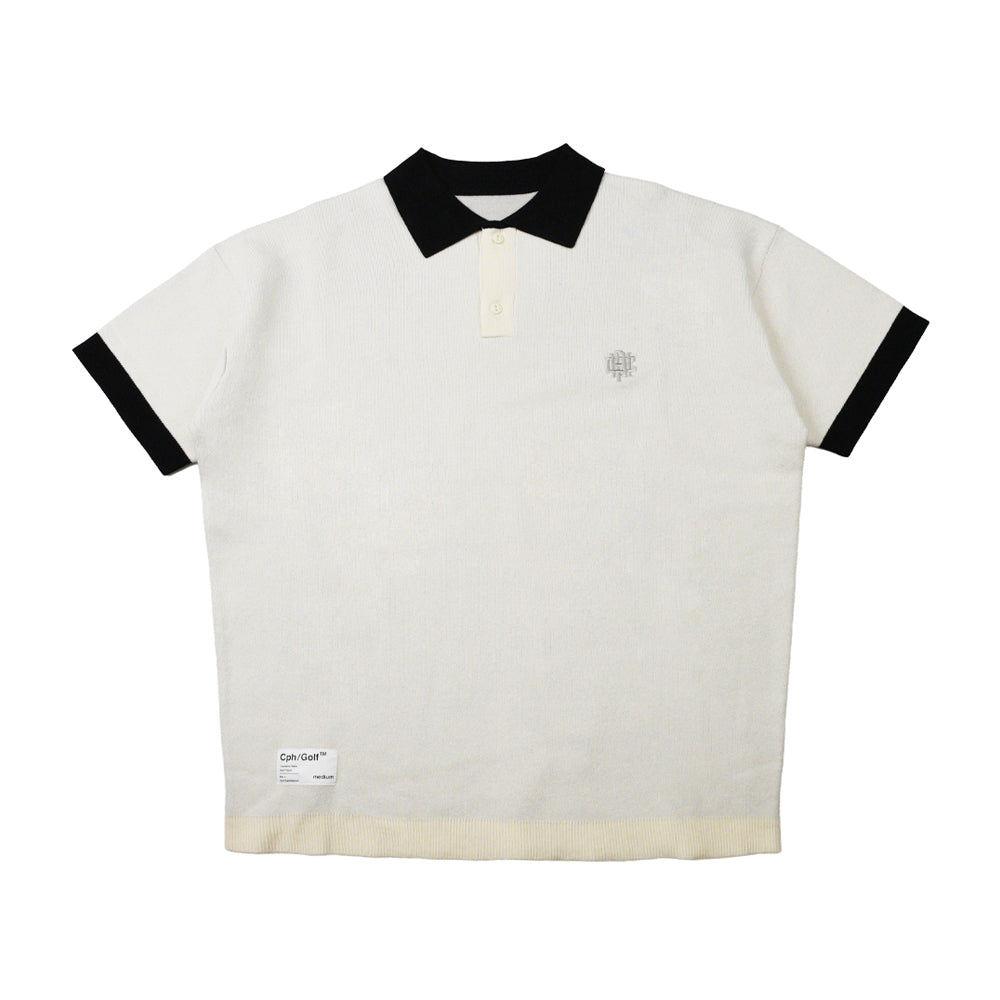 新品 Cph Golf OVERLAP LOGO KNIT POLOレディース WOMEN]OVERLAP LOGO KNIT POLO WHITE – Cph/Golf™︎