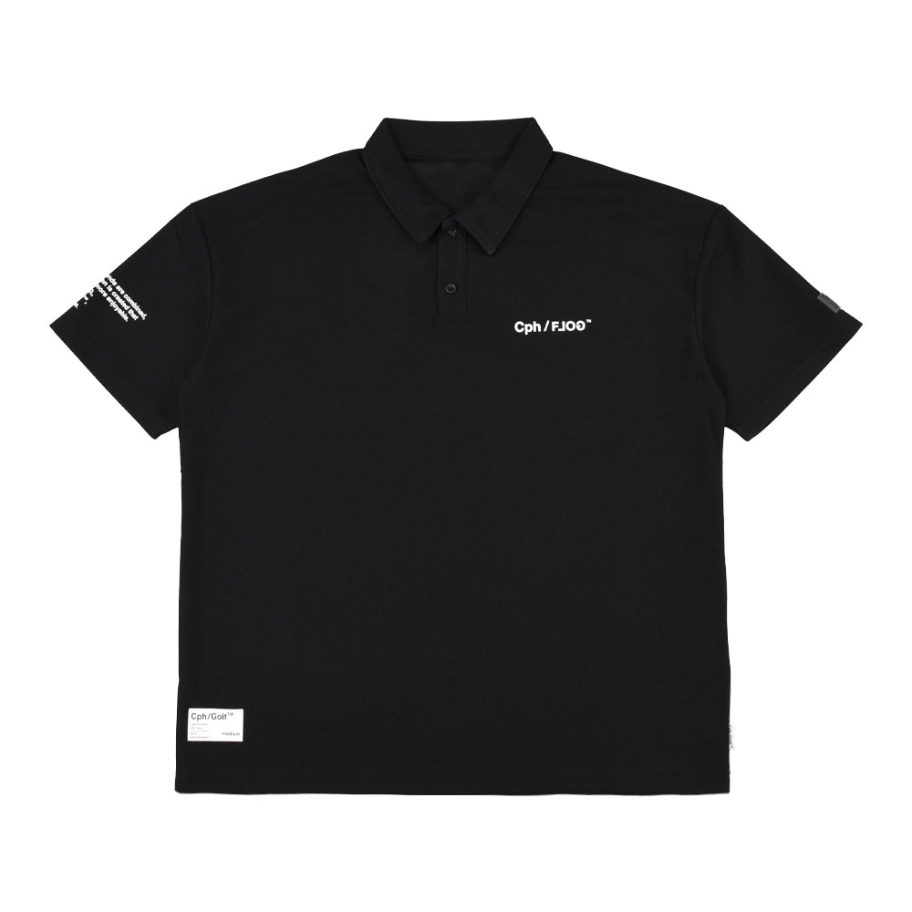 Cph/Golf×RUFFLOG VERTICAL LOGO SS POLO BLACK – Cph/Golf™︎