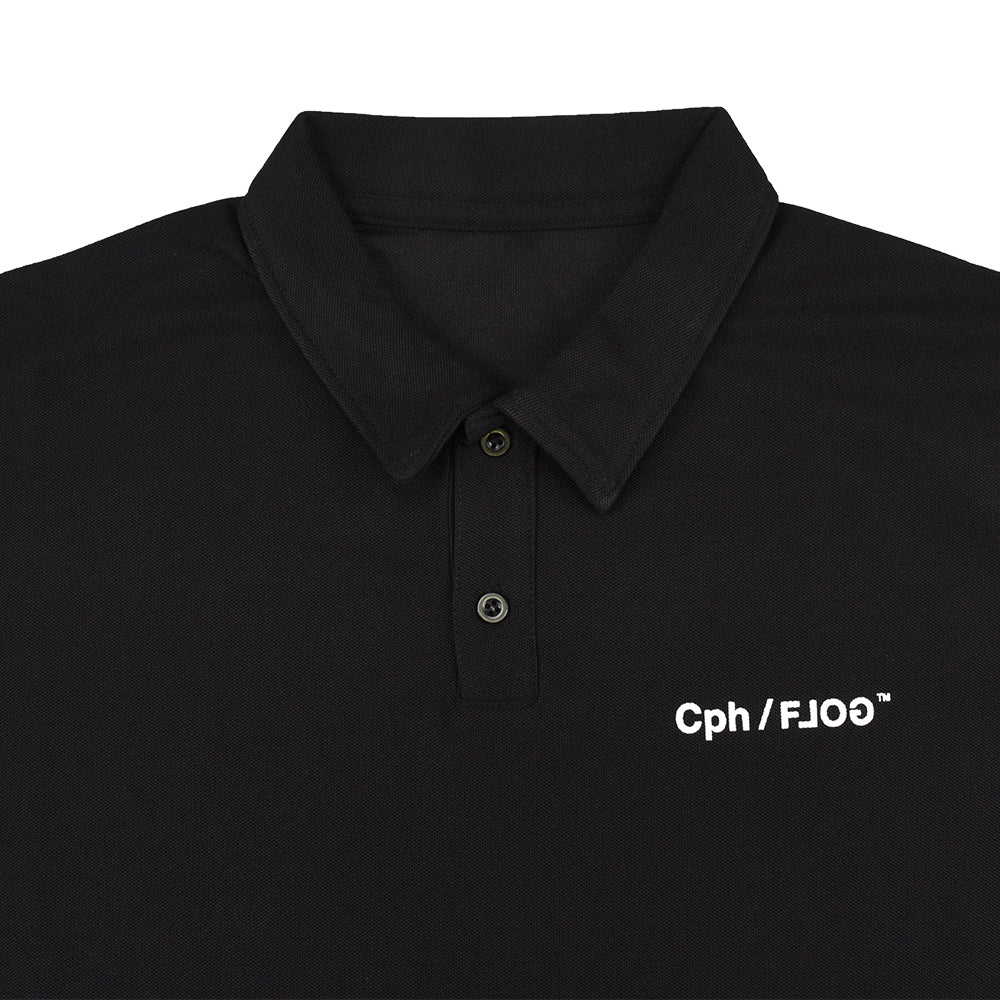 CPHGOLF KCC コラボ　ポロシャツ　ブラック Cph/Golf×RUFFLOG VERTICAL LOGO SS POLO BLACK – Cph/Golf™︎