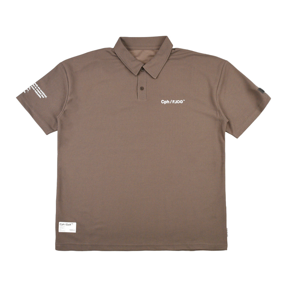 Cph/Golf×RUFFLOG VERTICAL LOGO SS POLO KHAKI – Cph/Golf™︎
