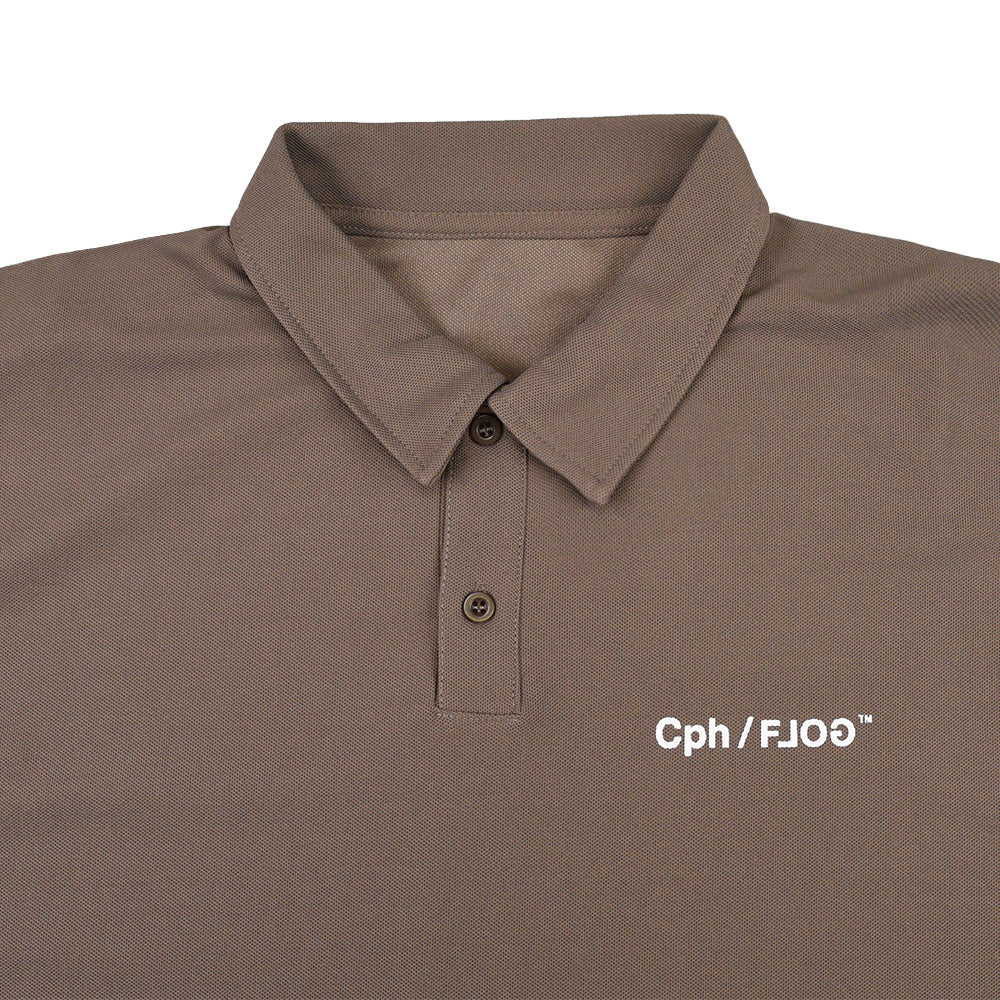 Cph/Golf×RUFFLOG VERTICAL LOGO SS POLO KHAKI – Cph/Golf™︎