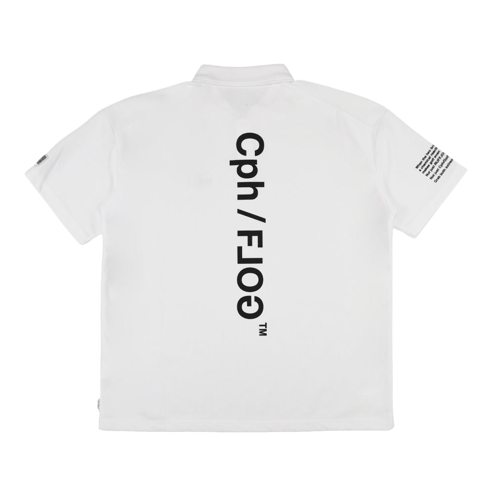 Cph/Golf×RUFFLOG VERTICAL LOGO SS POLO WHITE – Cph/Golf™︎
