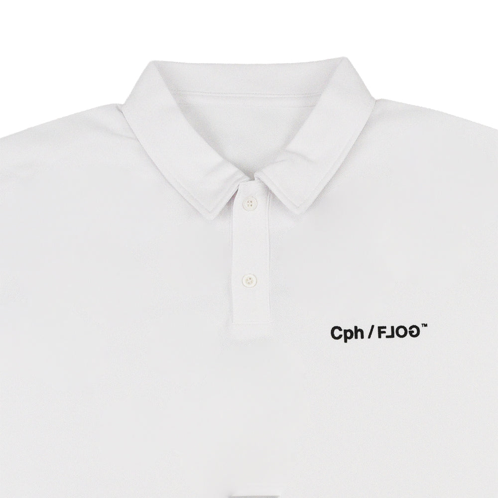 Cph/Golf×RUFFLOG VERTICAL LOGO SS POLO WHITE – Cph/Golf™︎