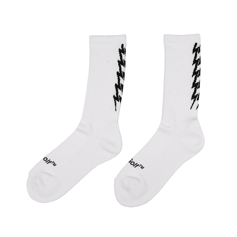 THUNDER STRIPES 2PC SOCKS WHT/BLK – Cph/Golf™︎