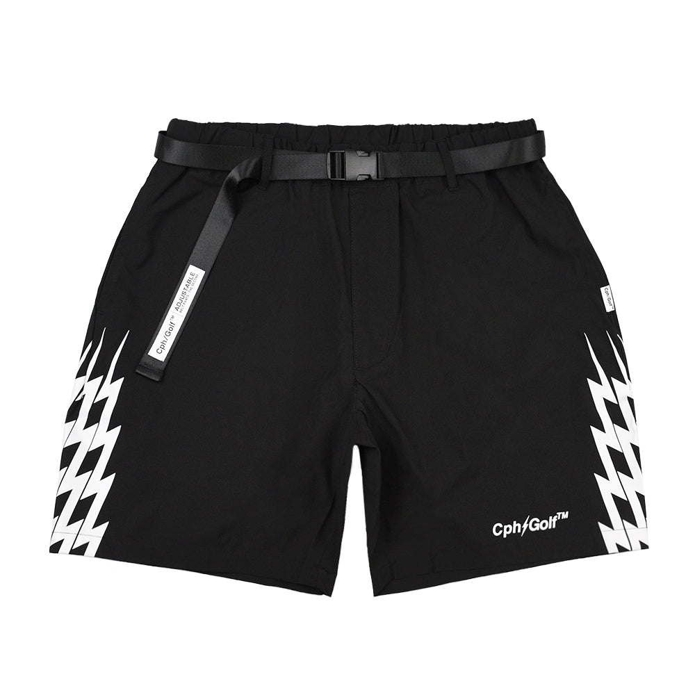 THUNDER STRIPES ADJUSTABLE SHORTS BLACK – Cph/Golf™︎