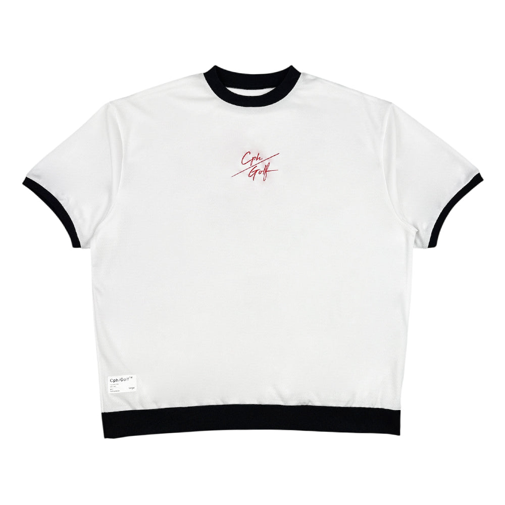 SLASH LOGO MESH S/S PULLOVER WHITE – Cph/Golf™︎