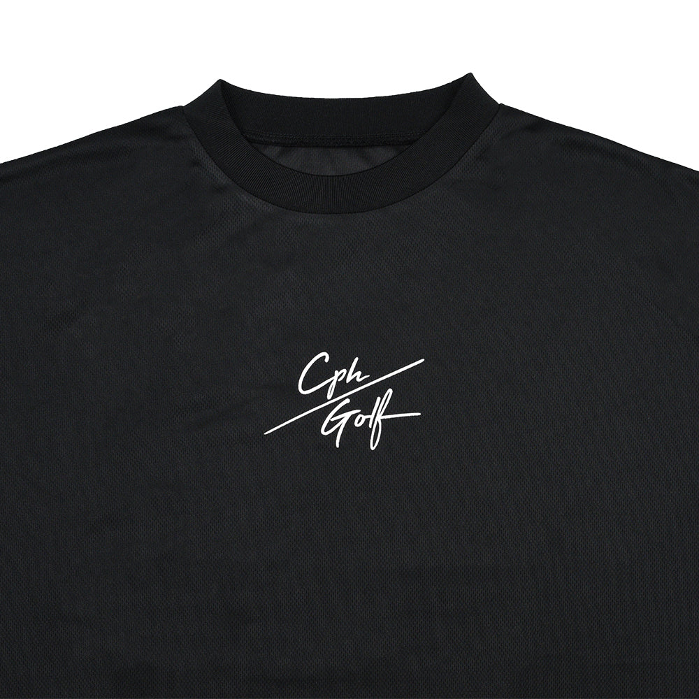 SLASH LOGO MESH S/S PULLOVER BLACK – Cph/Golf™︎