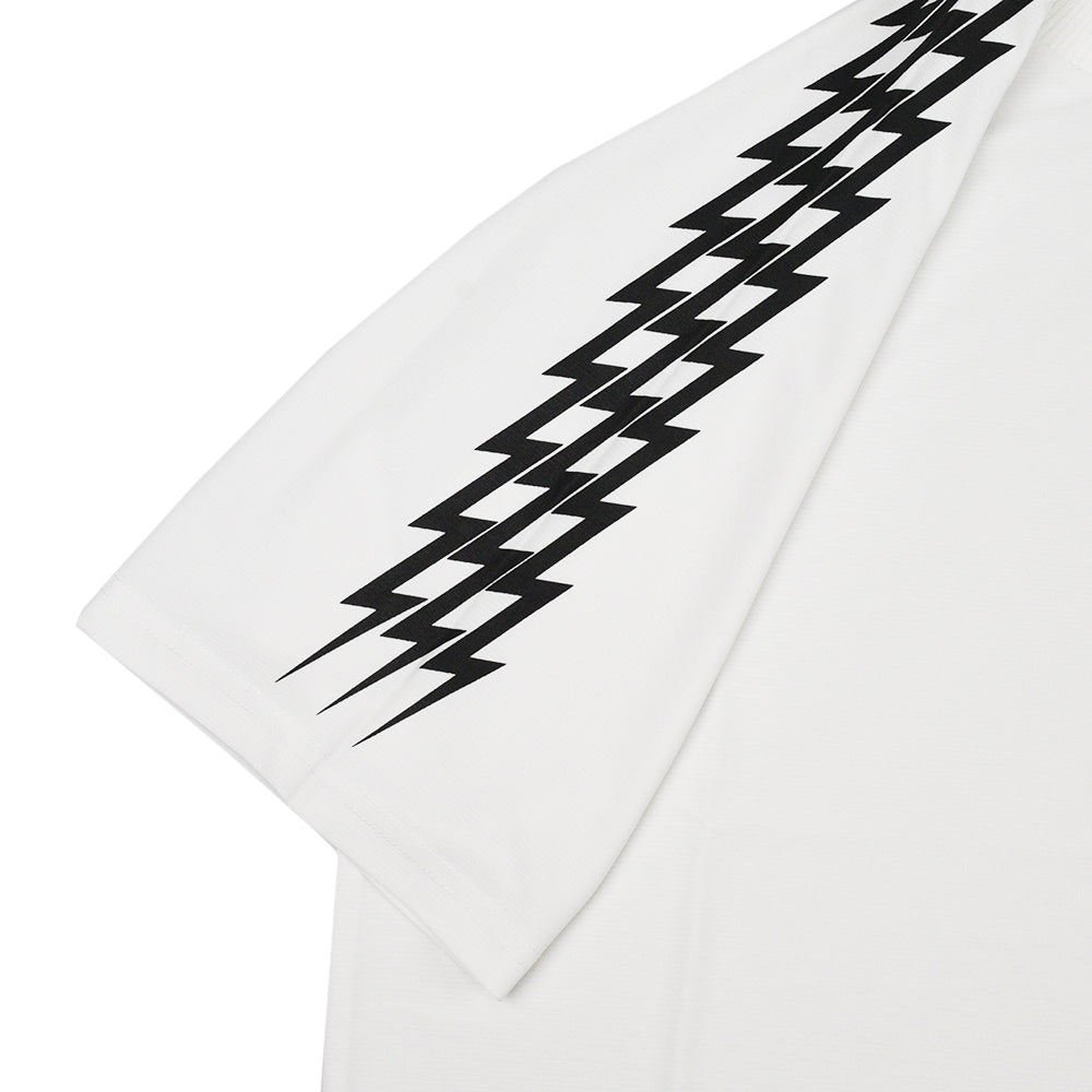 THUNDER STRIPES MOCK NECK TEE WHITE – Cph/Golf™︎